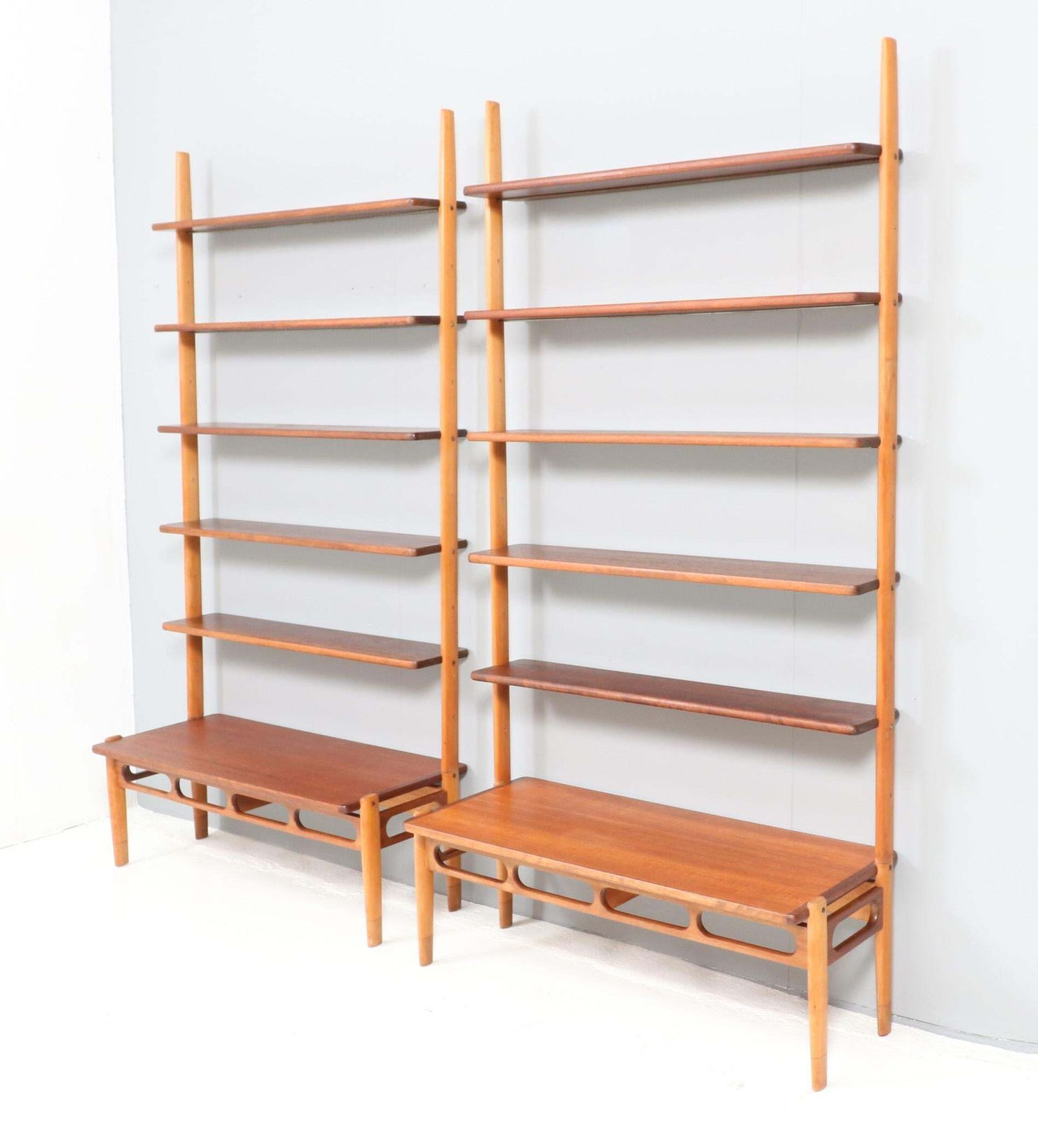 Mid Century Modern Pair Of Wall Units By William Watting For Scanflex, 1960s photo furniture