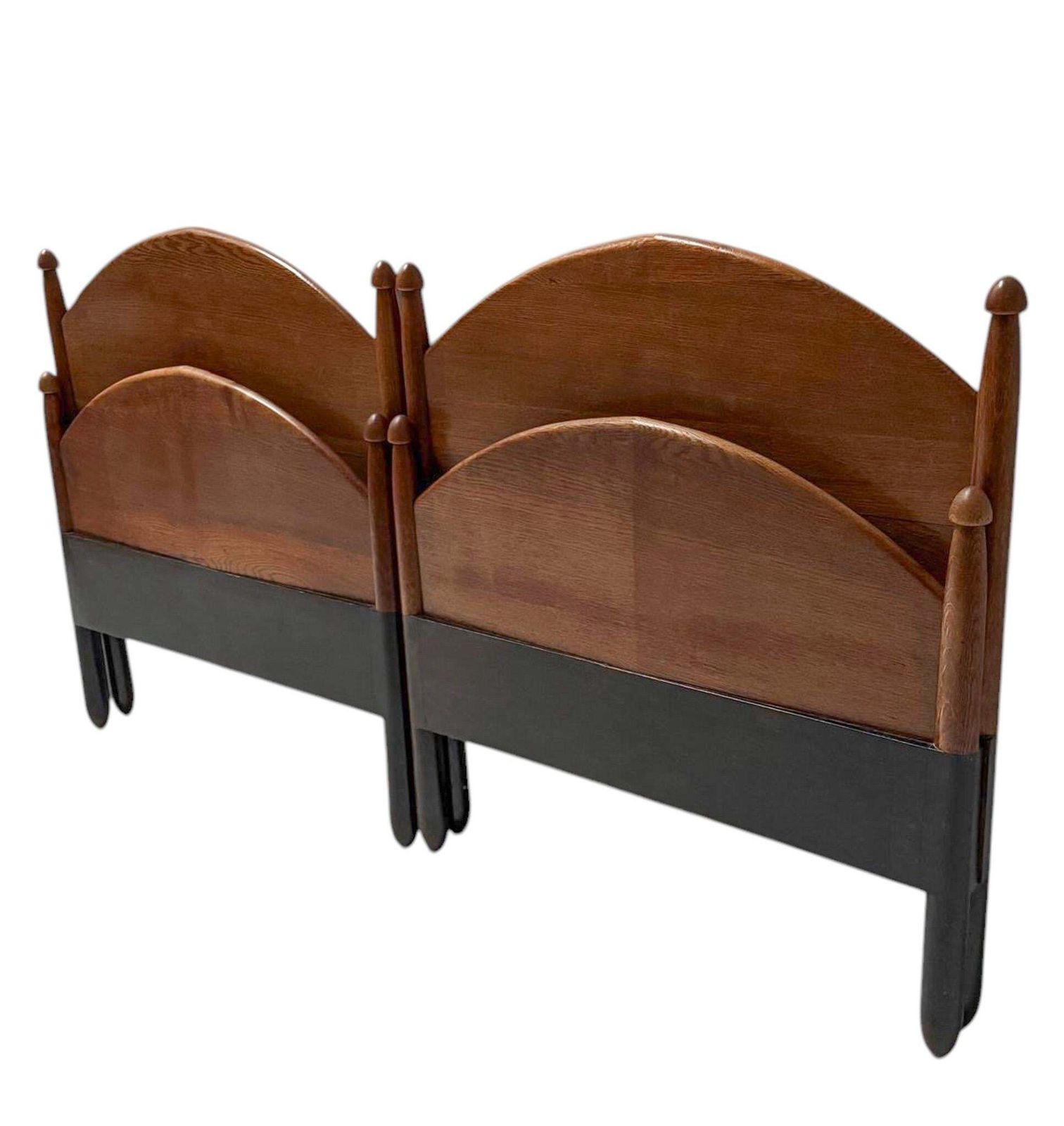 photo furniture Willem Penaat Art Deco Amsterdamse School Twin Beds For Metz & Co., 1920s
