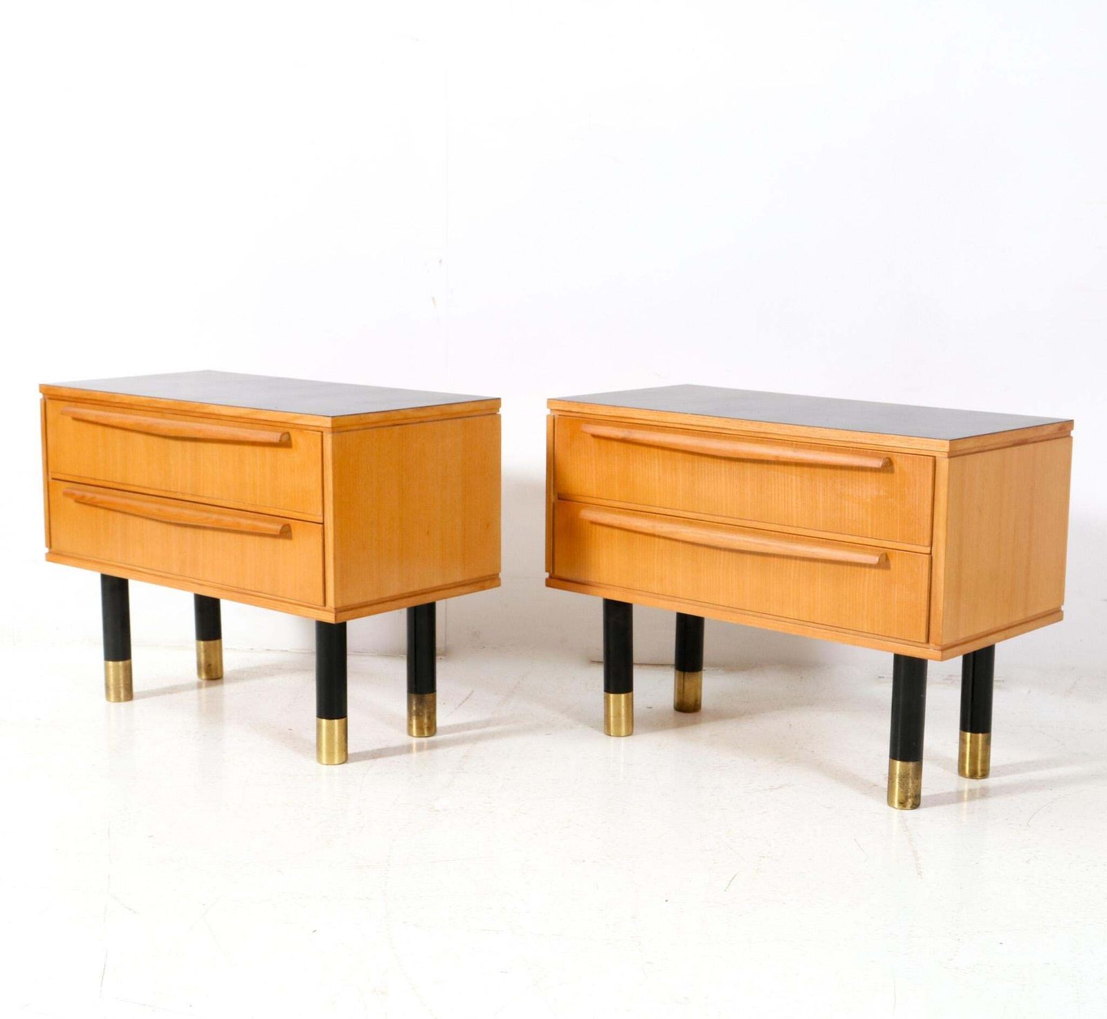 Pair Of Mid Century Modern Nightstands Or Bedside Tables, 1950s photo for sale