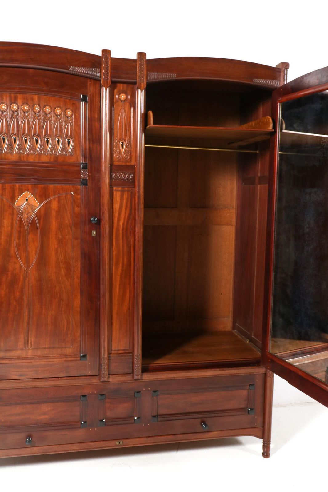 Arts & Crafts Armoire Or Wardrobe By Jac. Van Den Bosch For 'T Binnenhuis, 1910 photo Furniture