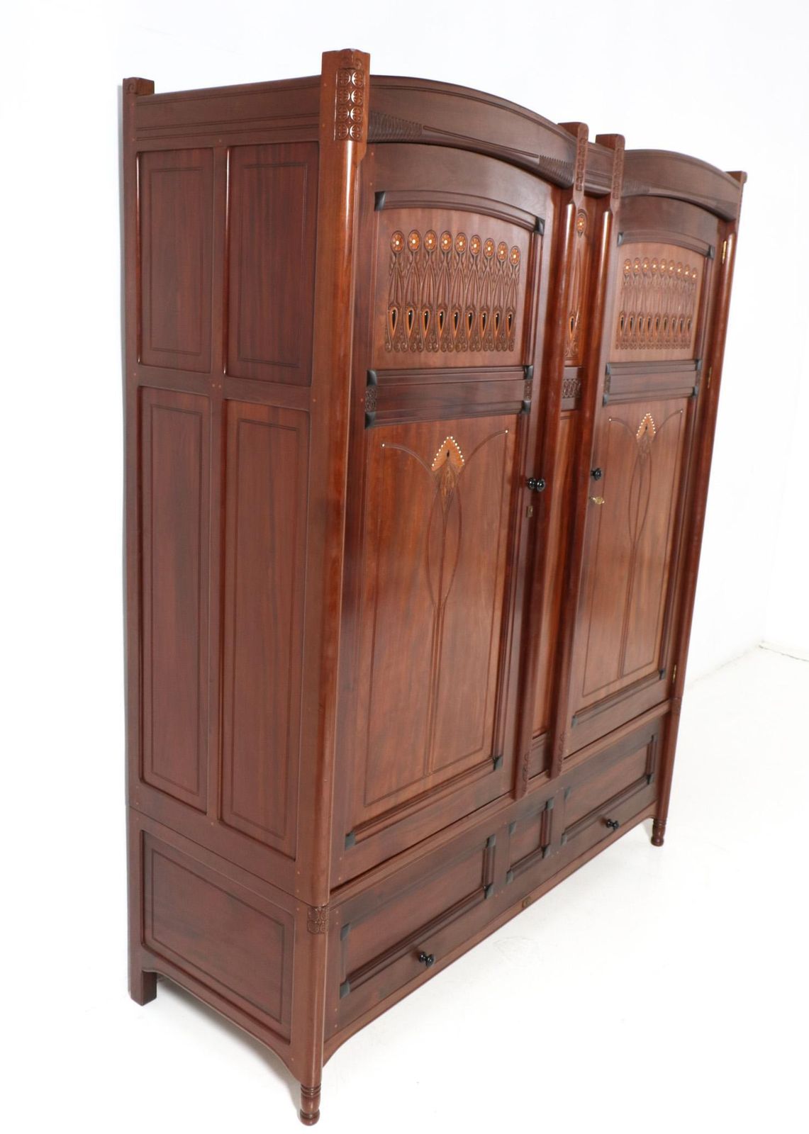Arts & Crafts Armoire Or Wardrobe By Jac. Van Den Bosch For 'T Binnenhuis, 1910 photo 18518.0