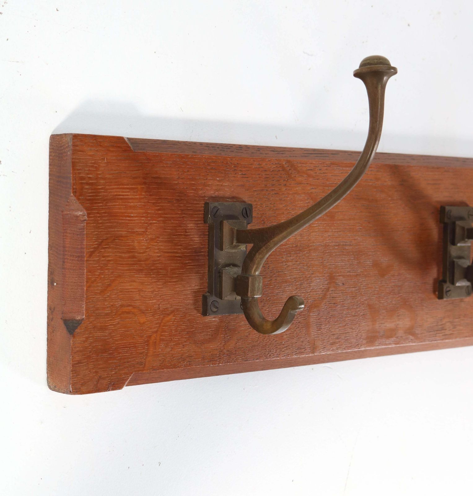 Oak Arts & Crafts Art Nouveau Coat Rack Attributed To A.J. Kropholler, 1900s photo Furniture