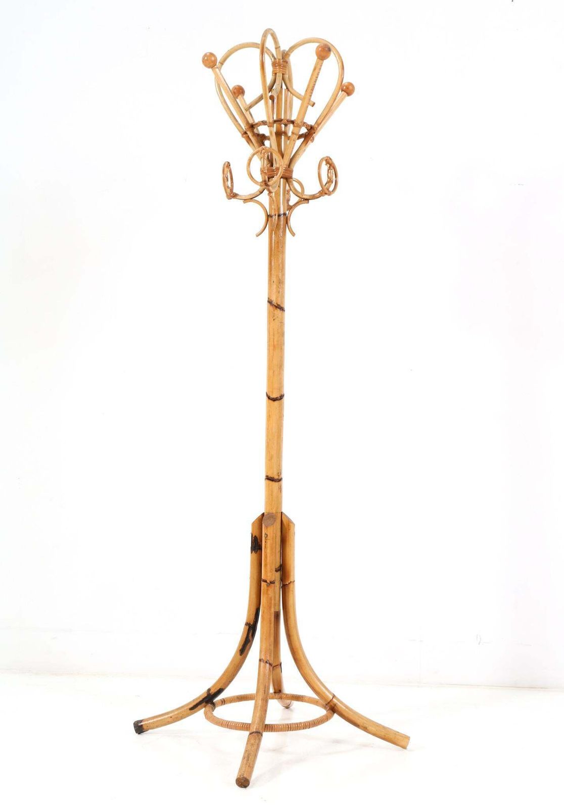 Mid Century Modern Bamboo Coat Rack Franco Albini Style, 1960s photo for sale