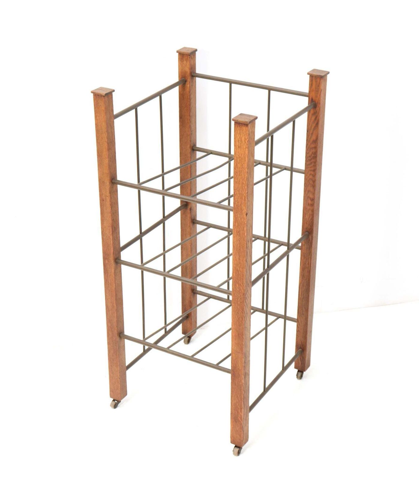 Extra Large Oak Art Deco Modernist Magazine Rack Or Stand, 1920s photo buy