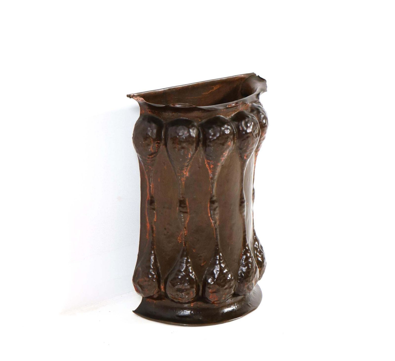 Patinated Brass Arts & Crafts Art Nouveau Umbrella Stand, 1900s photo 990.0