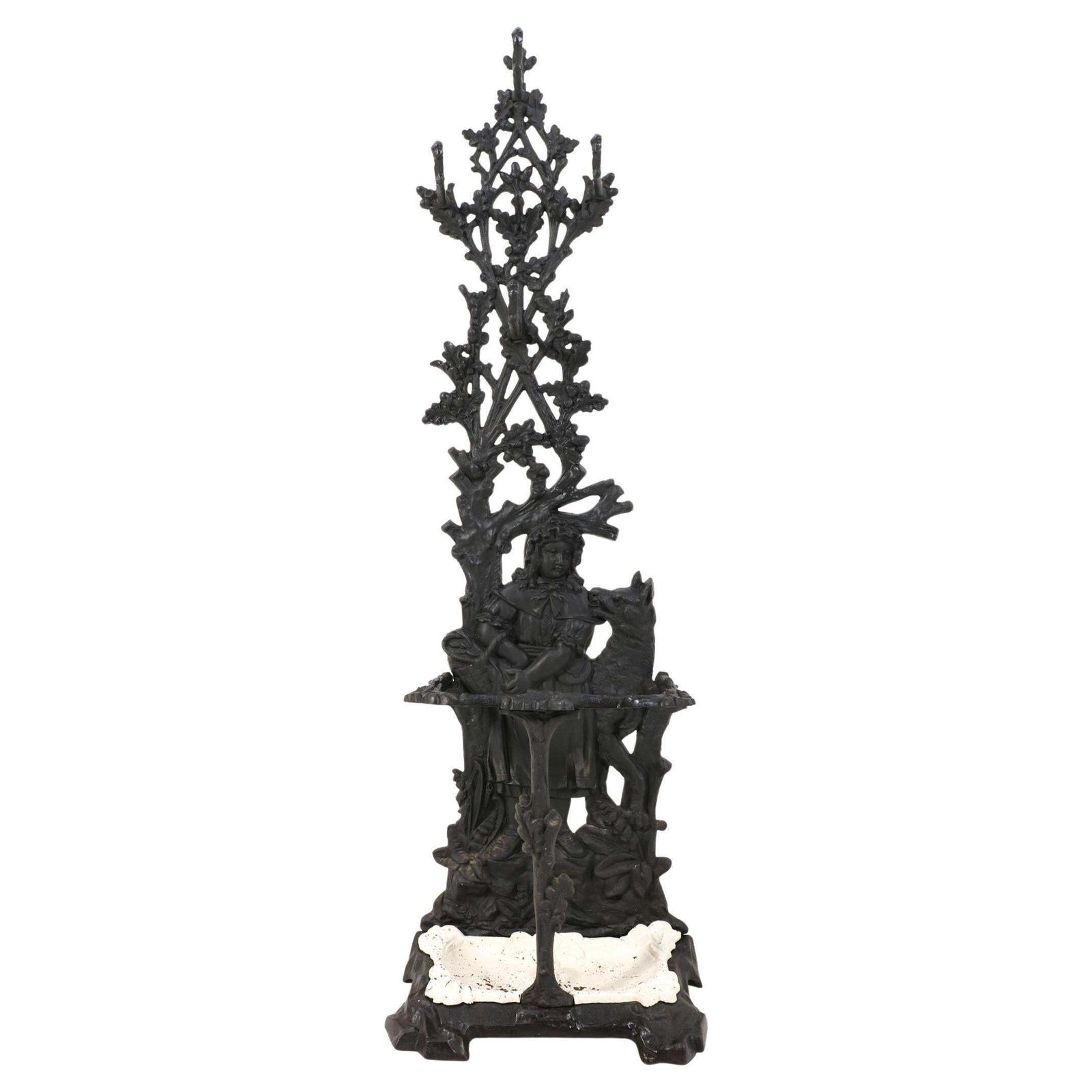 19th Century Cast Iron Red Riding Hood & The Wolf Porte Manteau Or Hall Stand