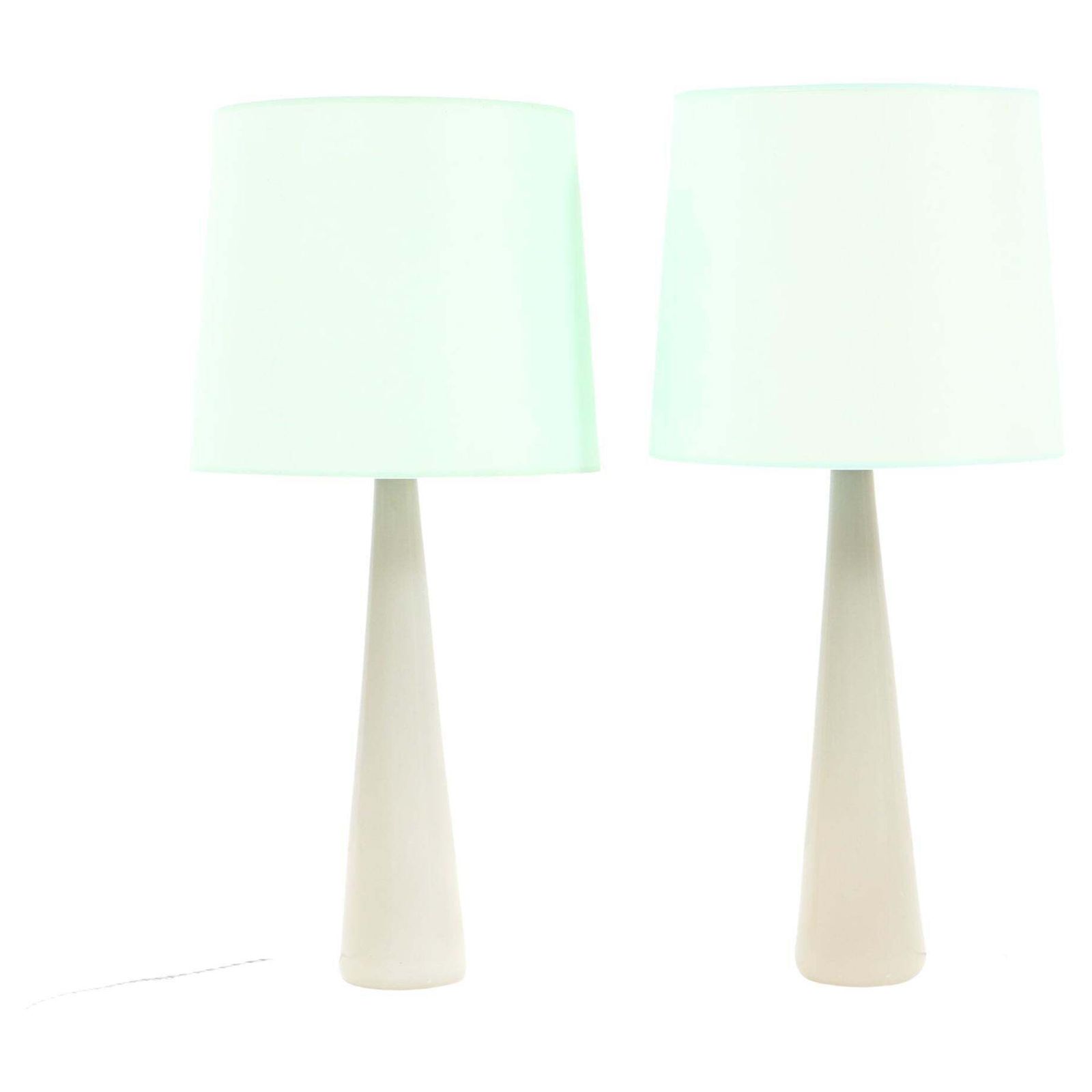 Two Mid Century Modern Opaline Table Lamps By Archimede Seguso Murano, 1970s
