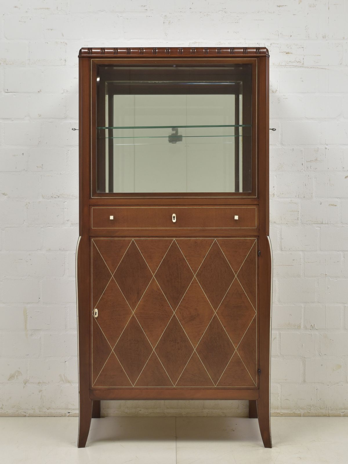 Antique! Narrow Display Cabinet Restored Art Deco Mahogany Display Cabinet Dining Room photo furniture