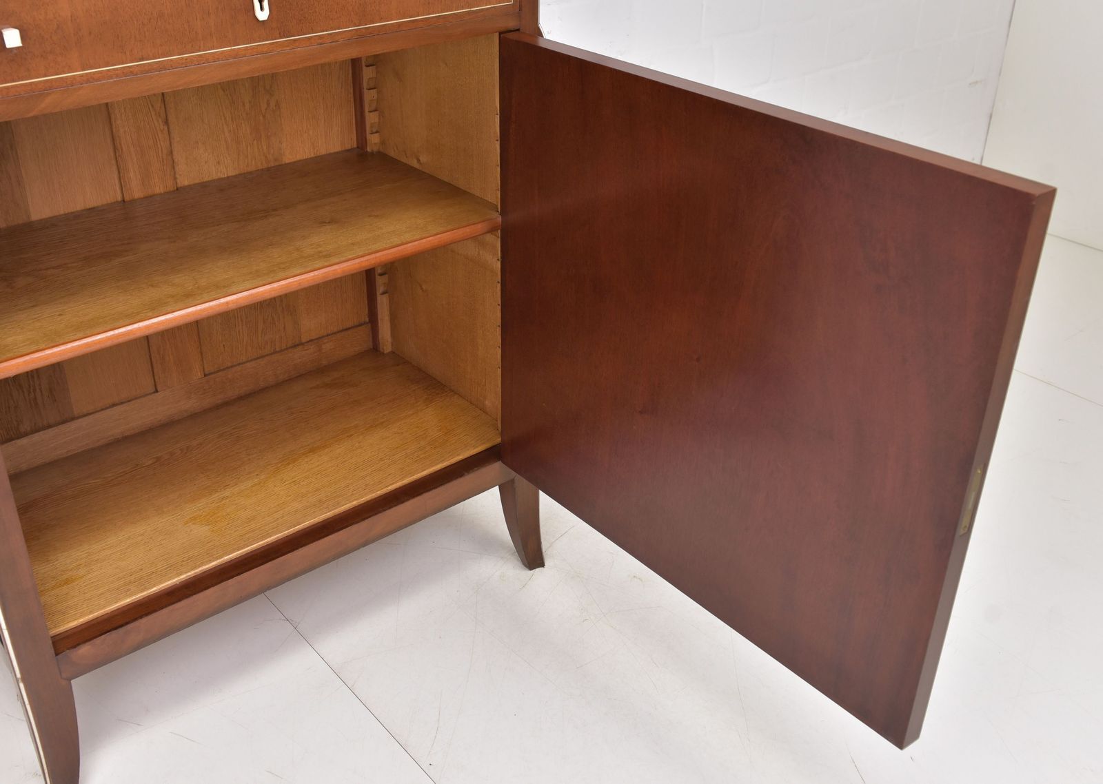 Antique! Narrow Display Cabinet Restored Art Deco Mahogany Display Cabinet Dining Room photo 2173.0