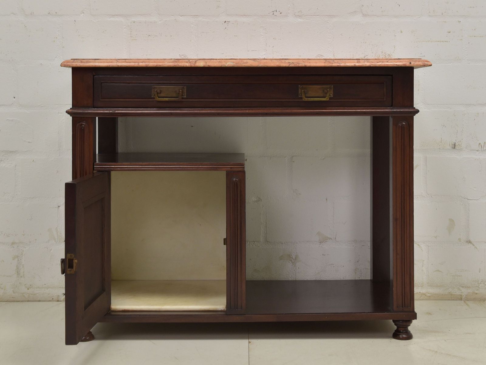 Antique! Side Table / Bedside Table Restored Art Deco Mahogany Chest Of Drawers photo for sale