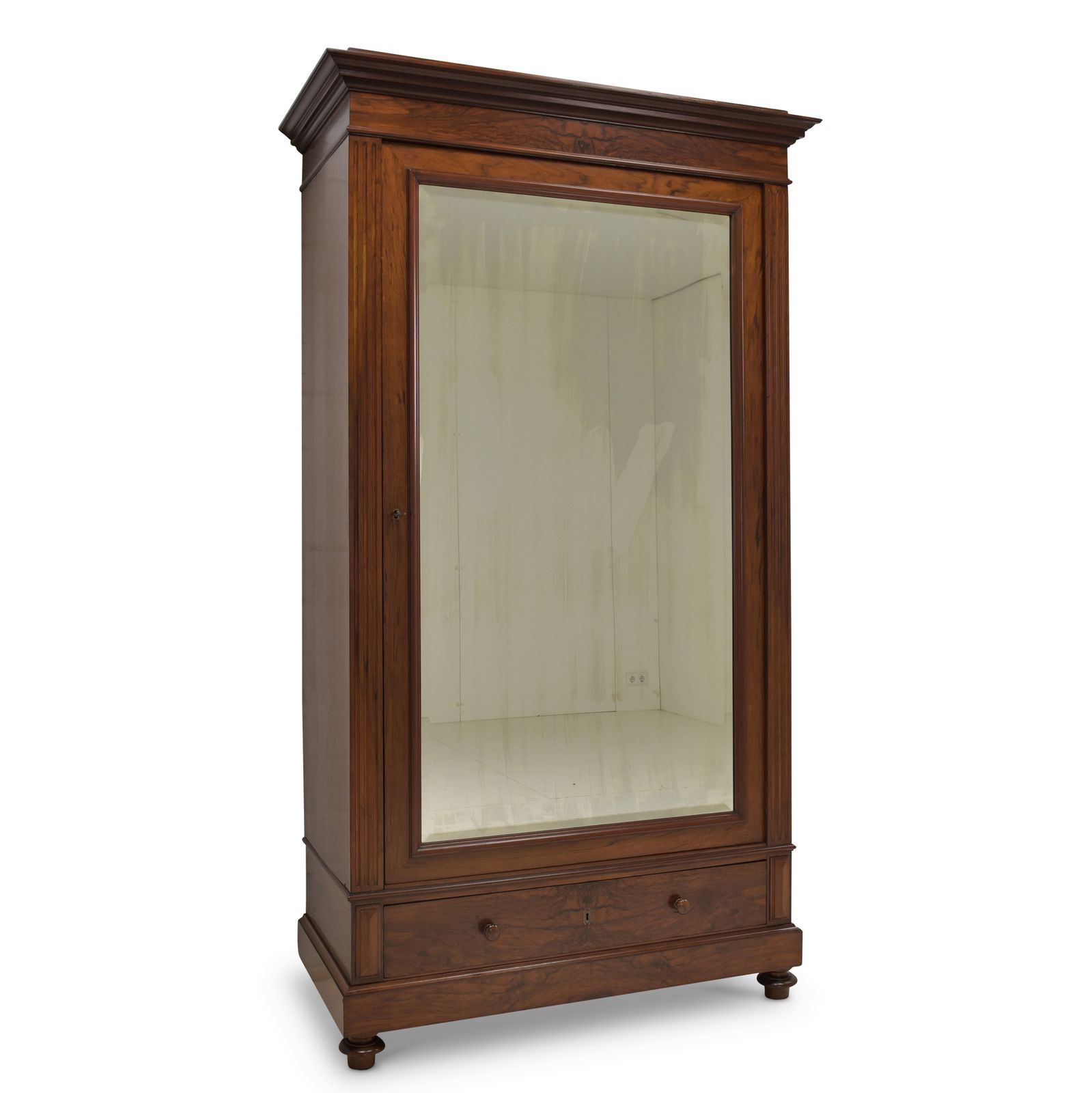 Antique! One Door Wardrobe Restored Wilhelminian Style Walnut Hall Cupboard