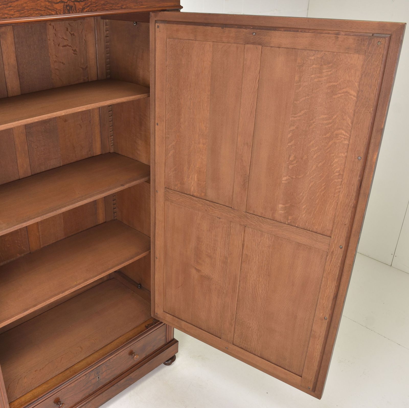 Antique! One Door Wardrobe Restored Wilhelminian Style Walnut Hall Cupboard photo 1455.0