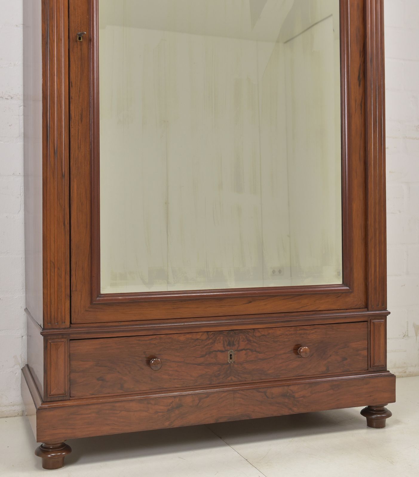 photo for sale Antique! One Door Wardrobe Restored Wilhelminian Style Walnut Hall Cupboard