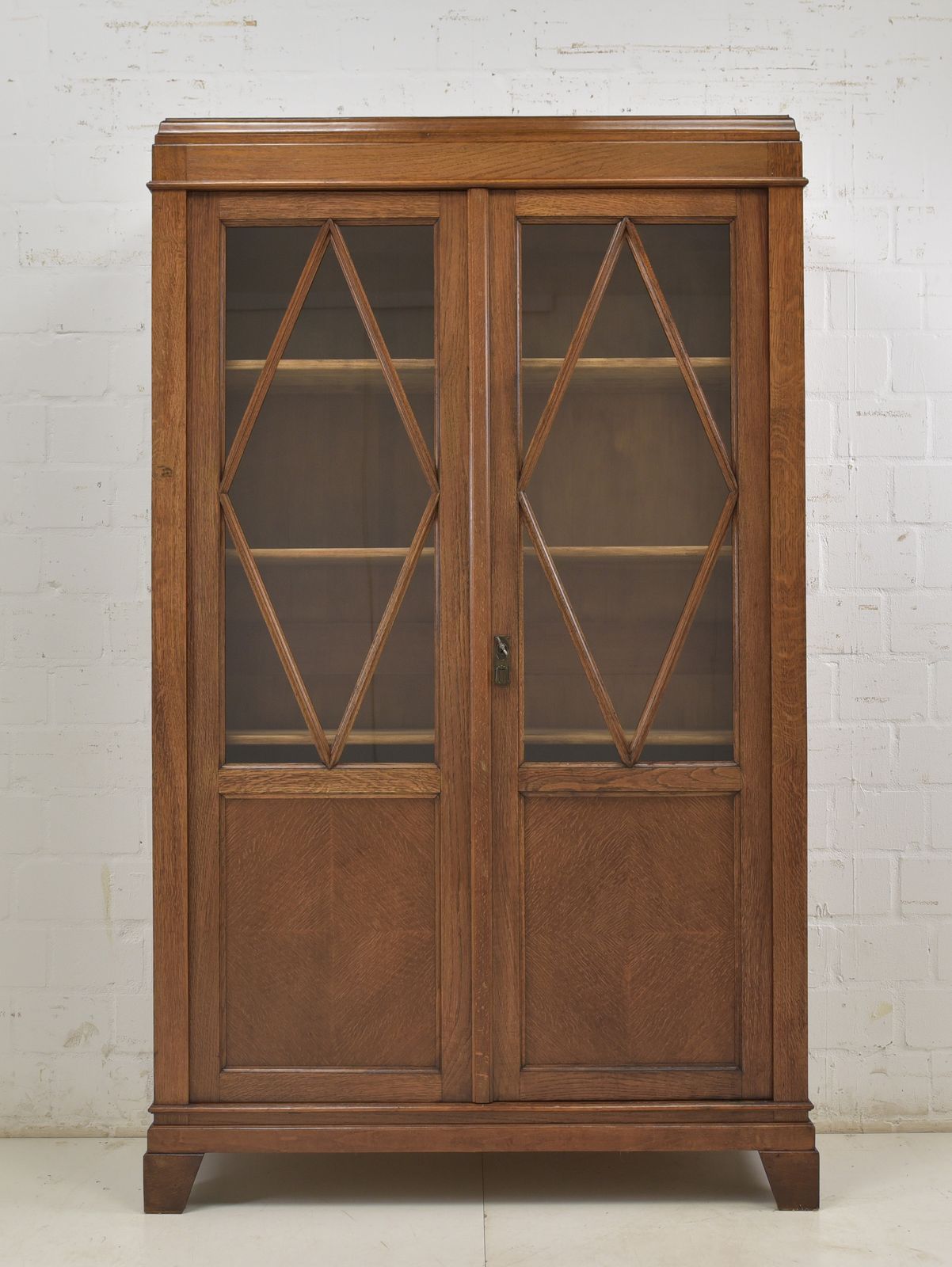 Antique! Bookcase Restored Art Deco / Bauhaus 1930 Oak Display Cabinet photo furniture