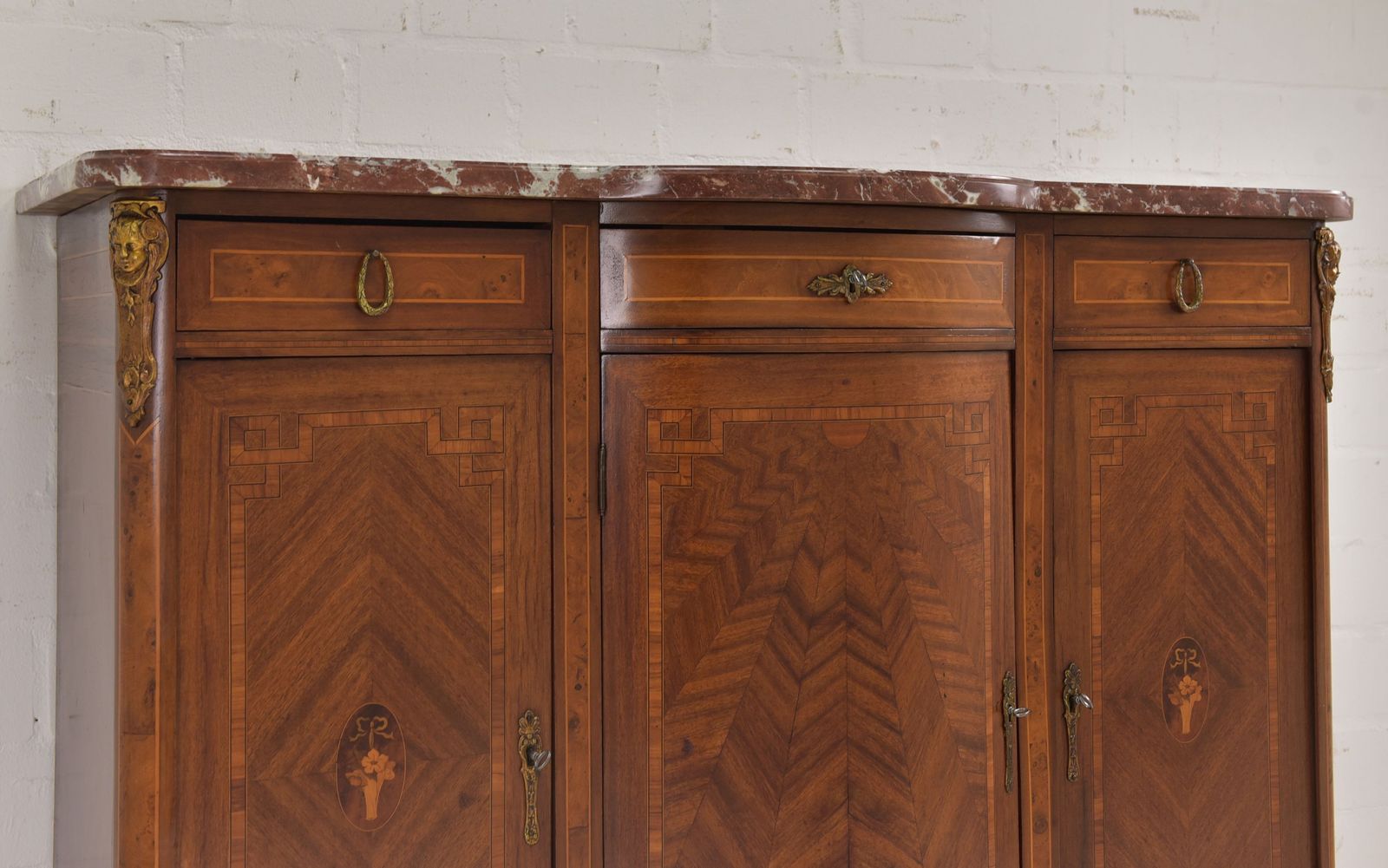 Antique! Restored Art Deco 1925 Mahogany Sideboard Dresser Dining Room photo vintage