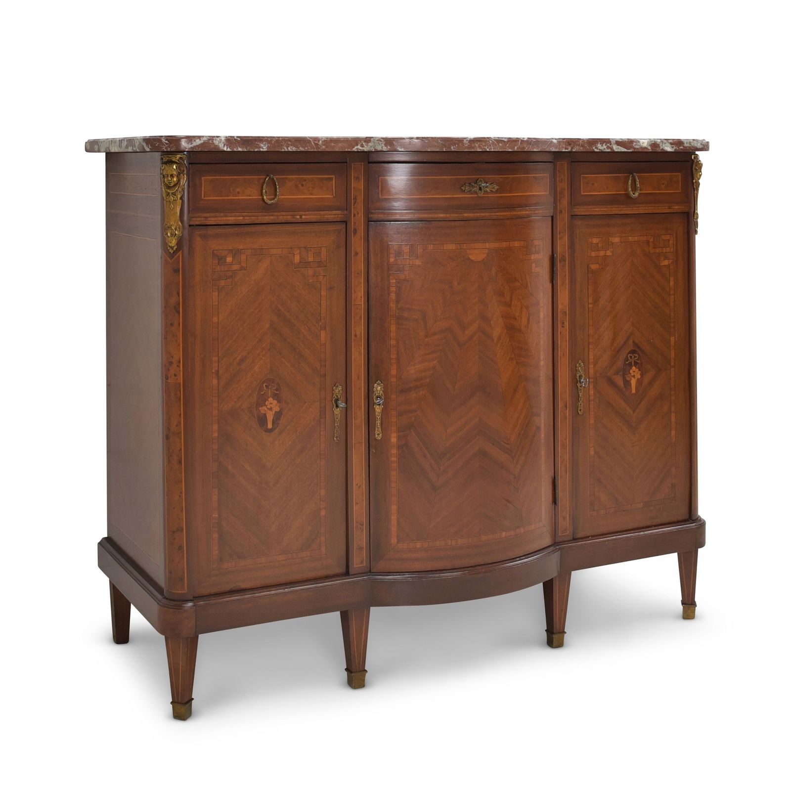 Antique! Restored Art Deco 1925 Mahogany Sideboard Dresser Dining Room