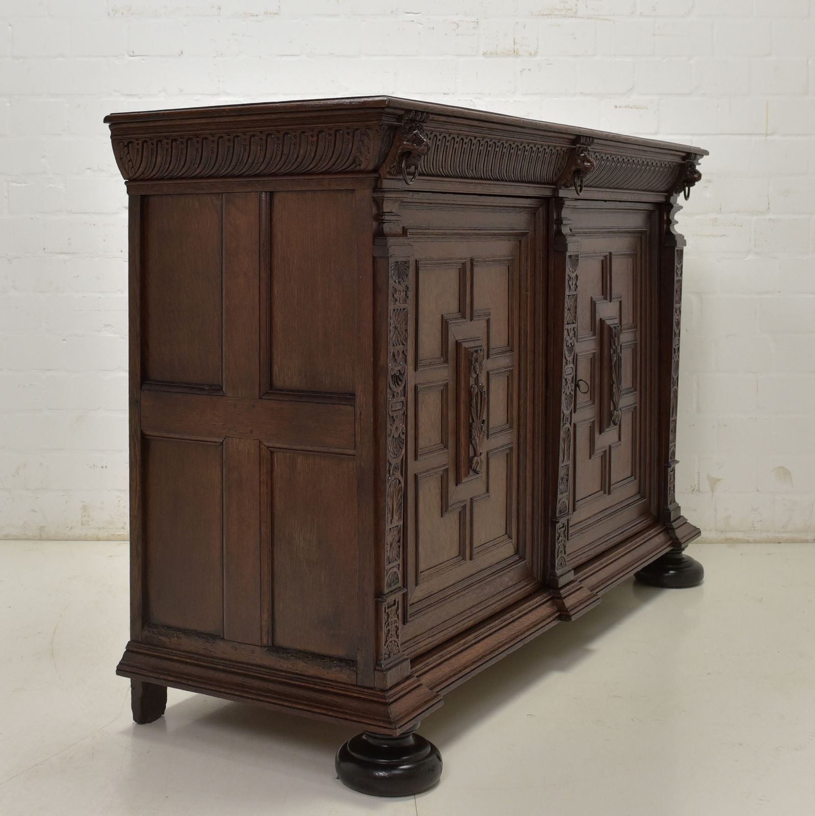 Furniture Antique! Restored Neo Renaissance Sideboard Circa 1820, Oak High Chest Of Drawers photo