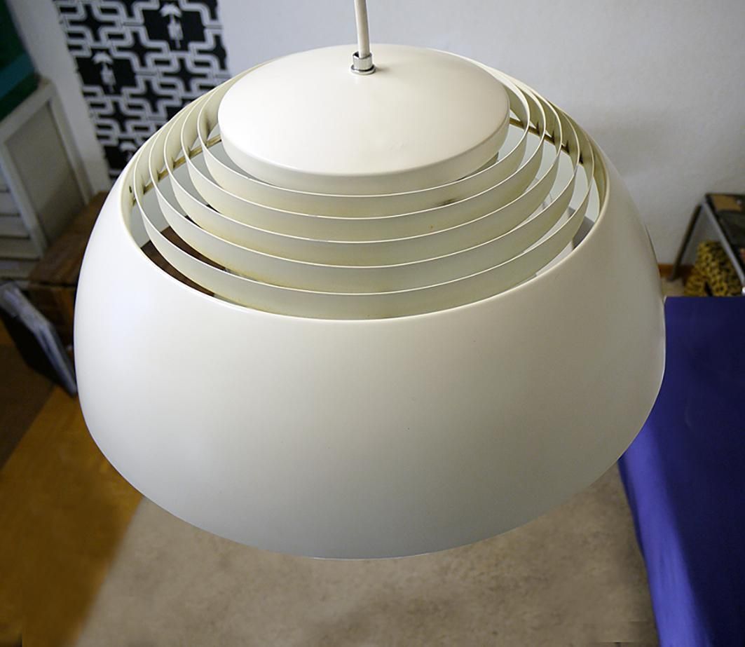 1960s Denmark Louis Poulsen Aj Royal White Pendant Lamp By Arne Jacobsen photo for sale