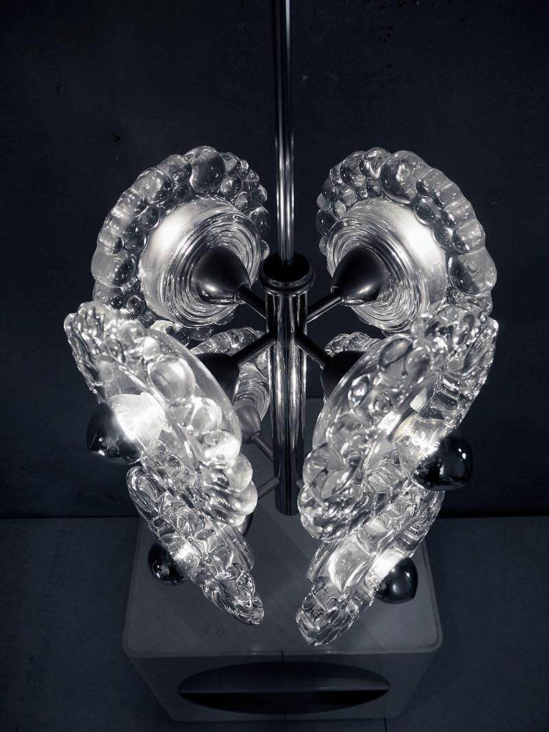 1960 Germany Peill & Putzler Sputnik Water Drop Chandelier Murano Glass & Chrome photo buy