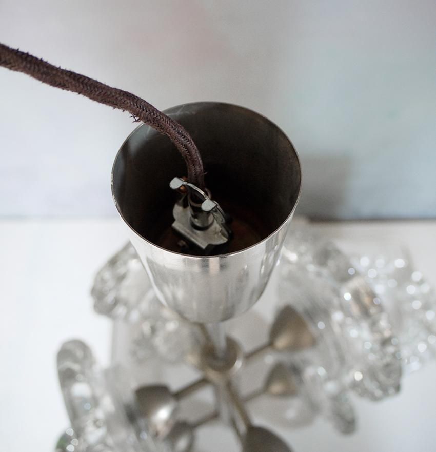1121.0 1960 Germany Peill & Putzler Sputnik Water Drop Chandelier Murano Glass & Chrome photo