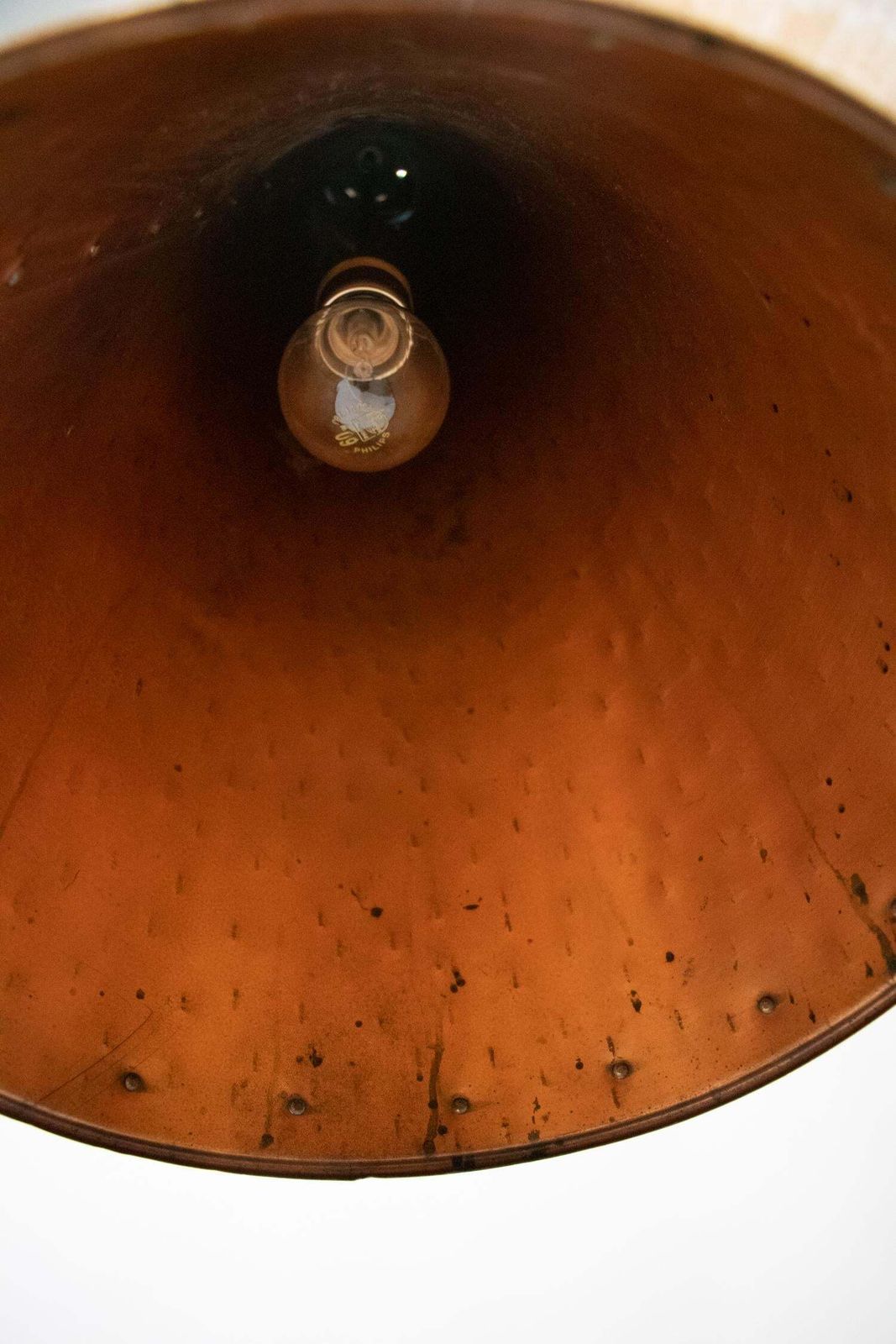 1353.0 Pair Of Danish Hammered Copper Cone Pendant Lamps By E.S Horn Aalestrup, 1950s photo