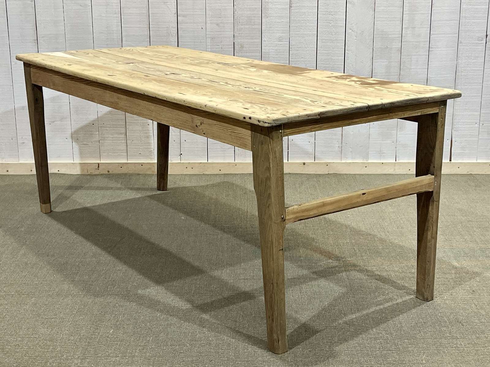 photo for sale 19th Century Farmhouse Table In Raw Fir And Chestnut