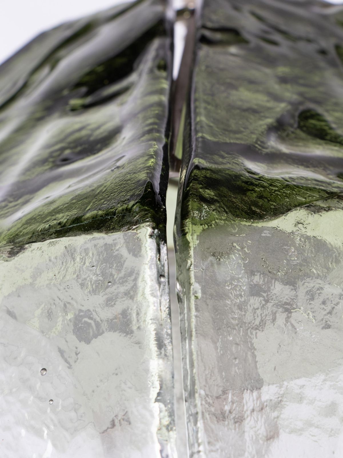 Mazzega Tulip Pendant Lamp Green & Clear Murano Glass By Carlo Nason Italy 1960s photo vinterior