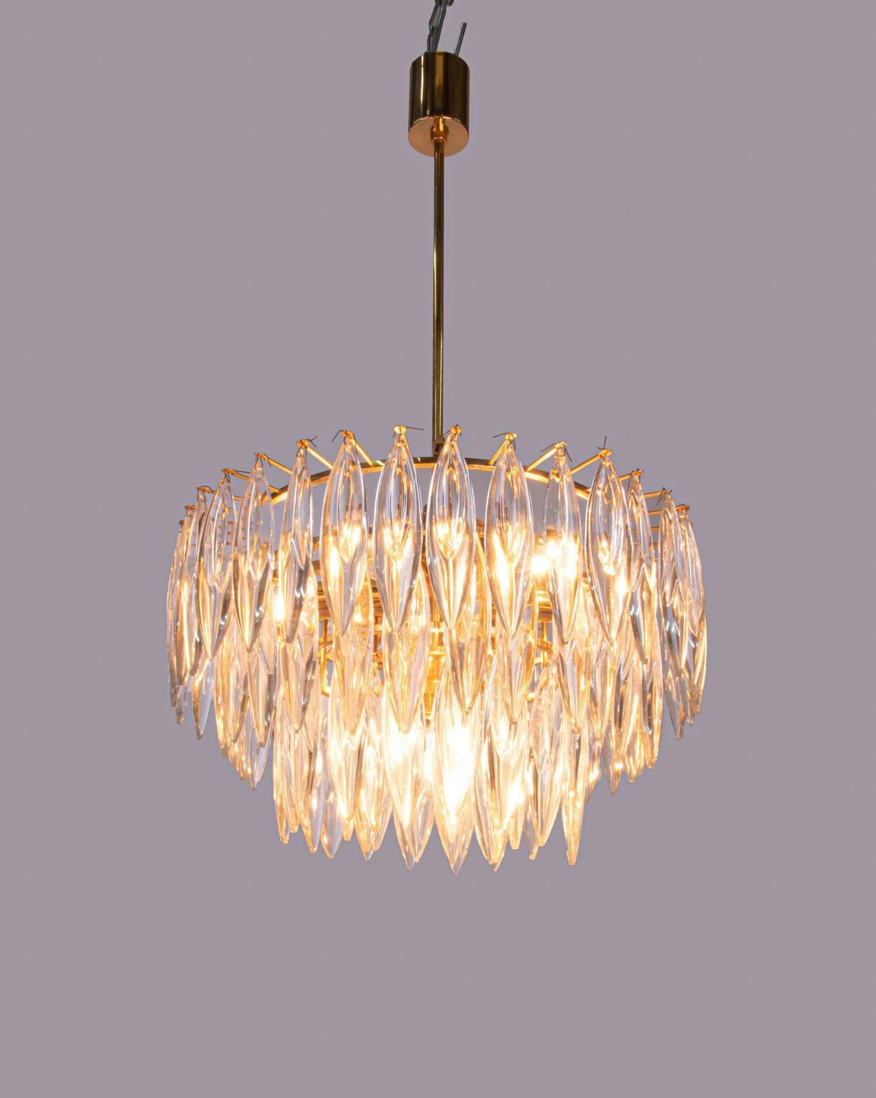 1960 Vienna Bakalowits & Sons Chandelier Crystal & Gold Plated photo Lighting