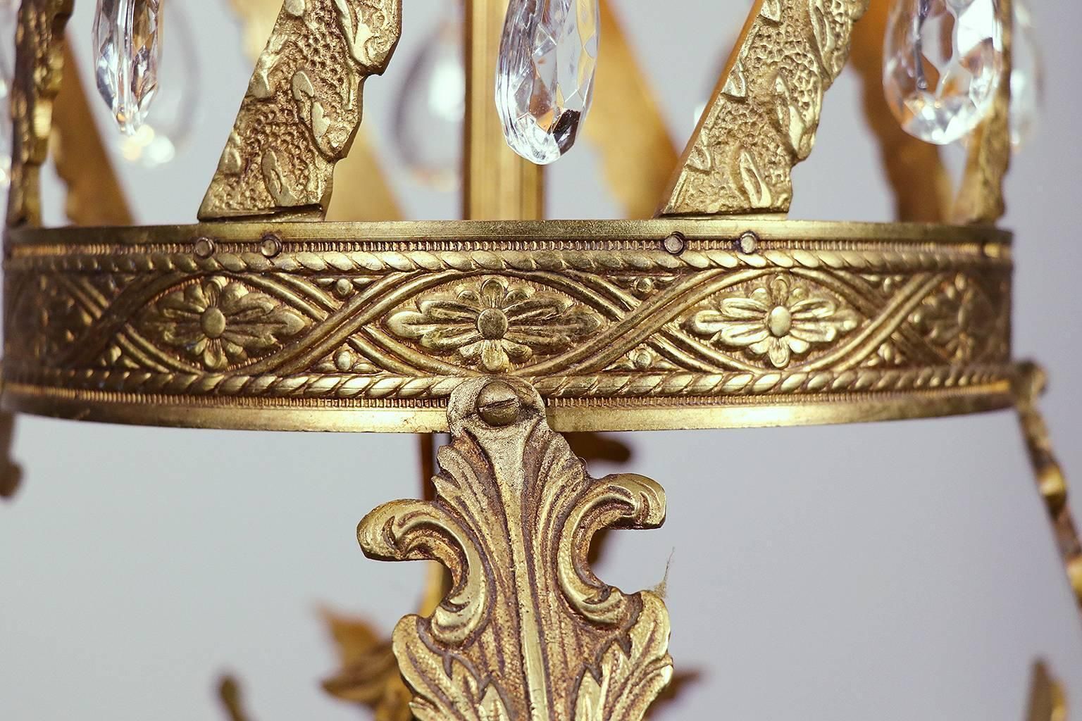 Fine Golden Louis XV Chandelier Rococo Style Belle époque photo Lighting