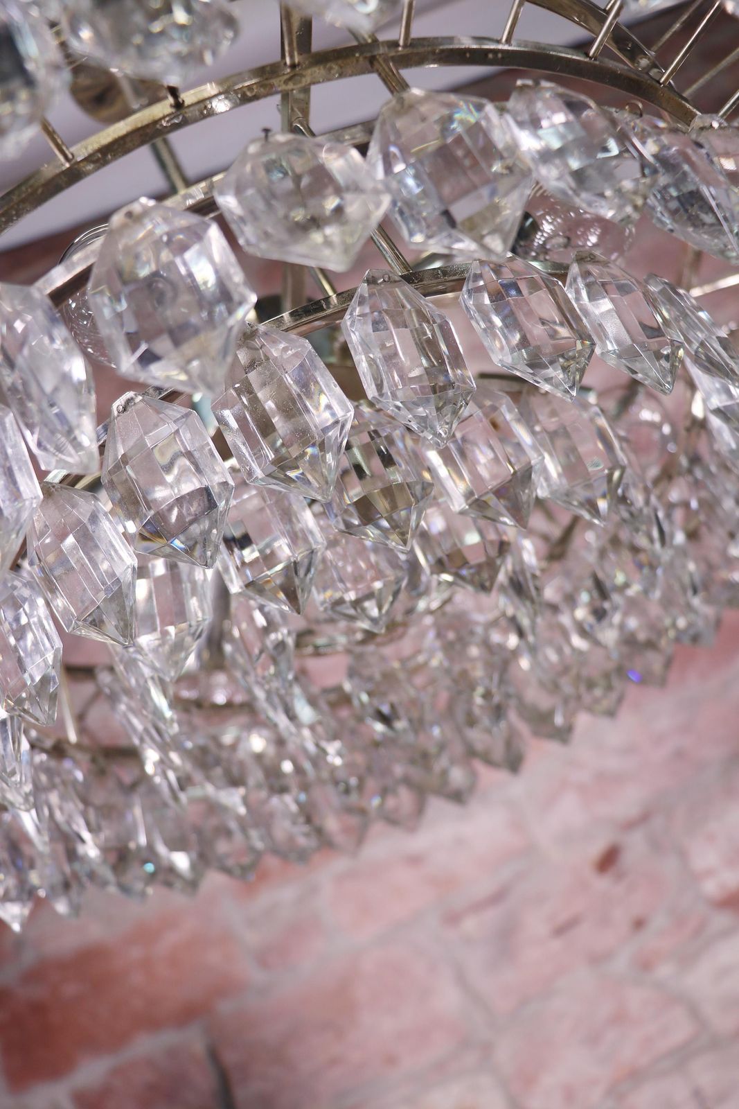 Vienna Bakalowits & Sons Large Chandelier Crystal & Silver Plated photo Lighting