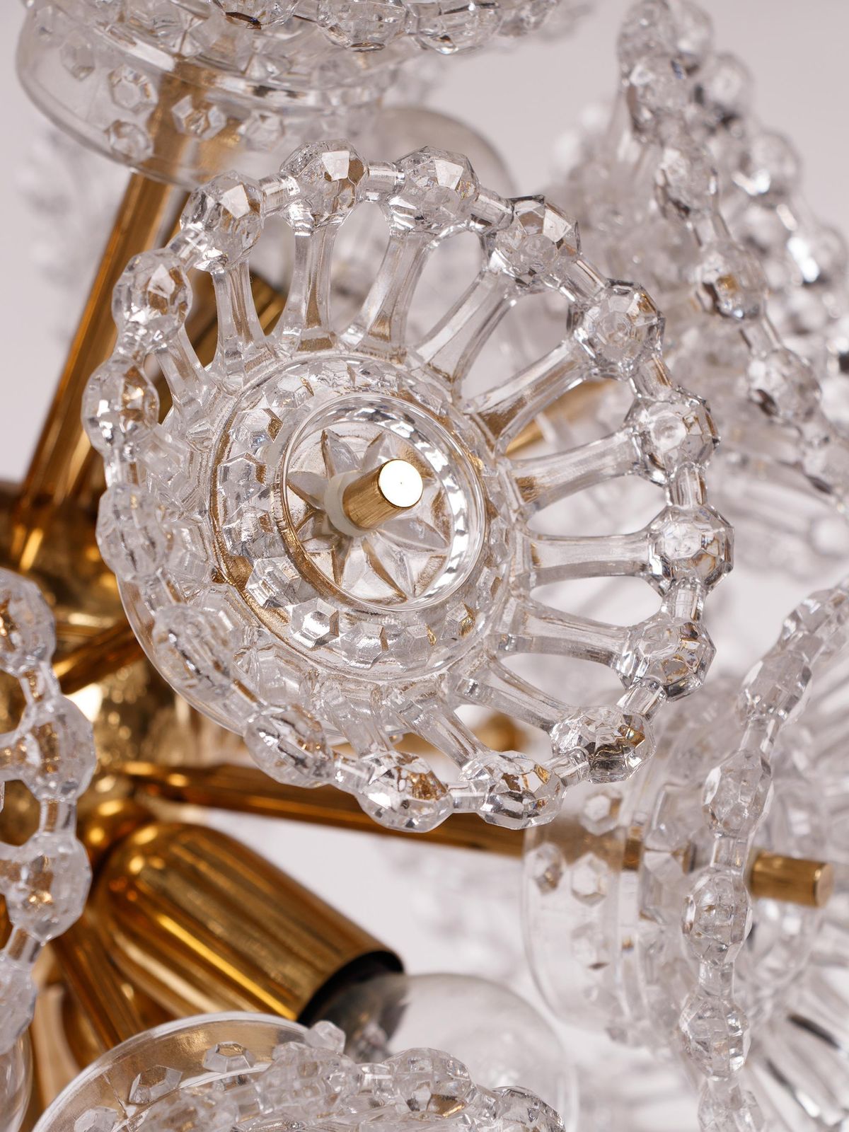 Sputnik Murano Chandelier Glass & Brass By Venini Attr. 1960s photo furniture