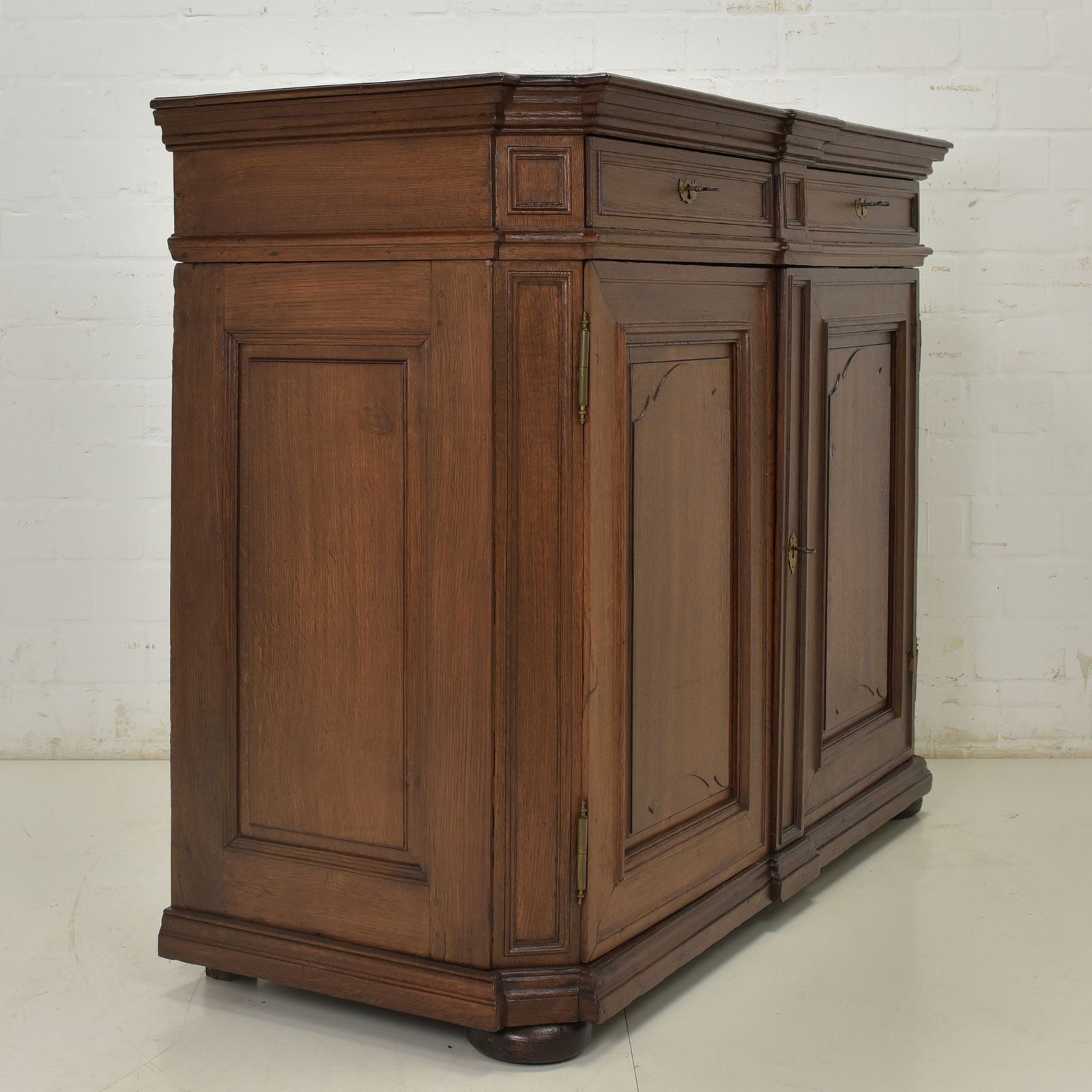 Furniture Antique! Sideboard Tall Chest Of Drawers Restored Baroque Biedermeier Oak Cabinet photo