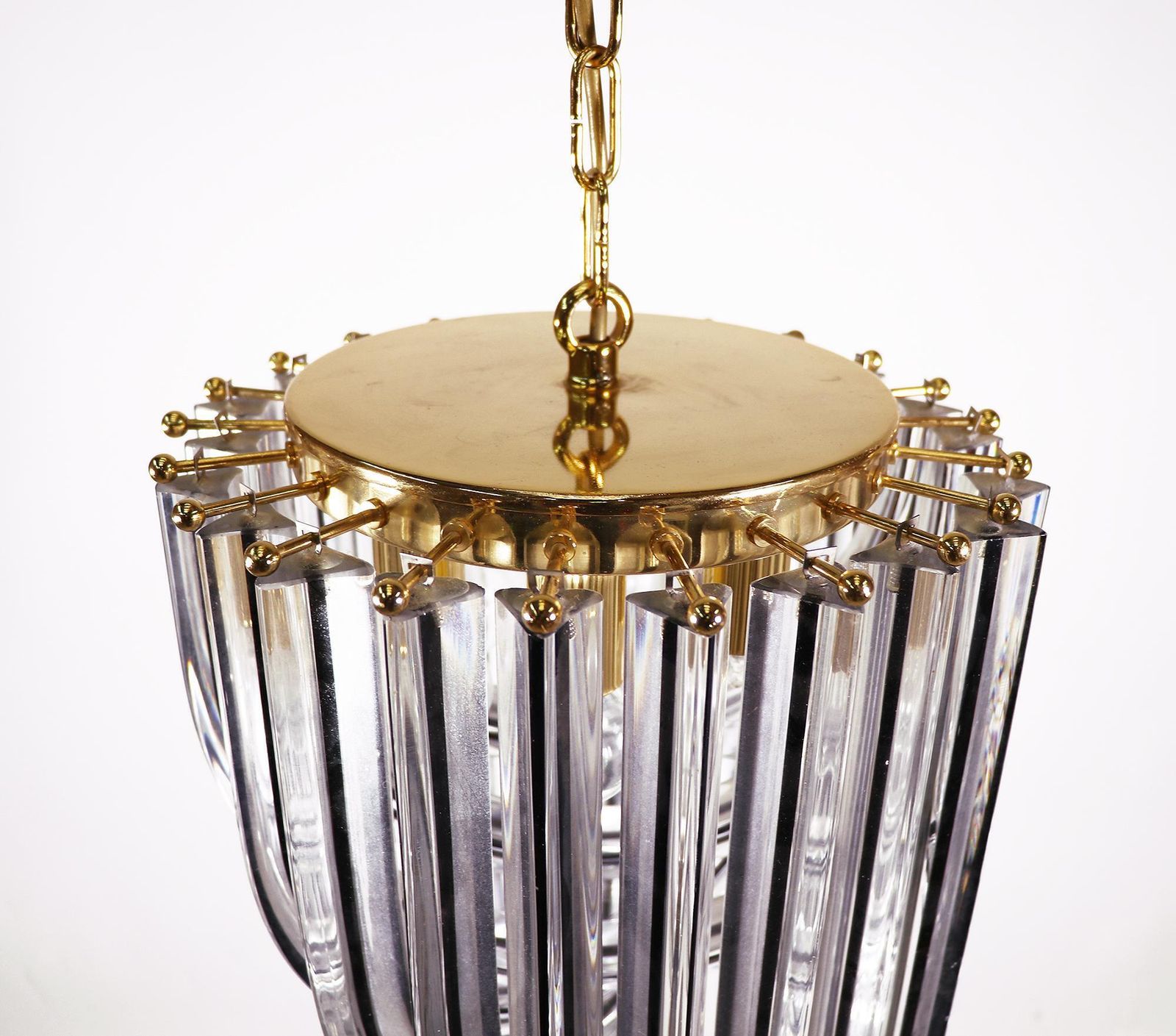 photo furniture Triedri Curvati Murano Glass Chandelier By Carlo Nason For Venini, Italy