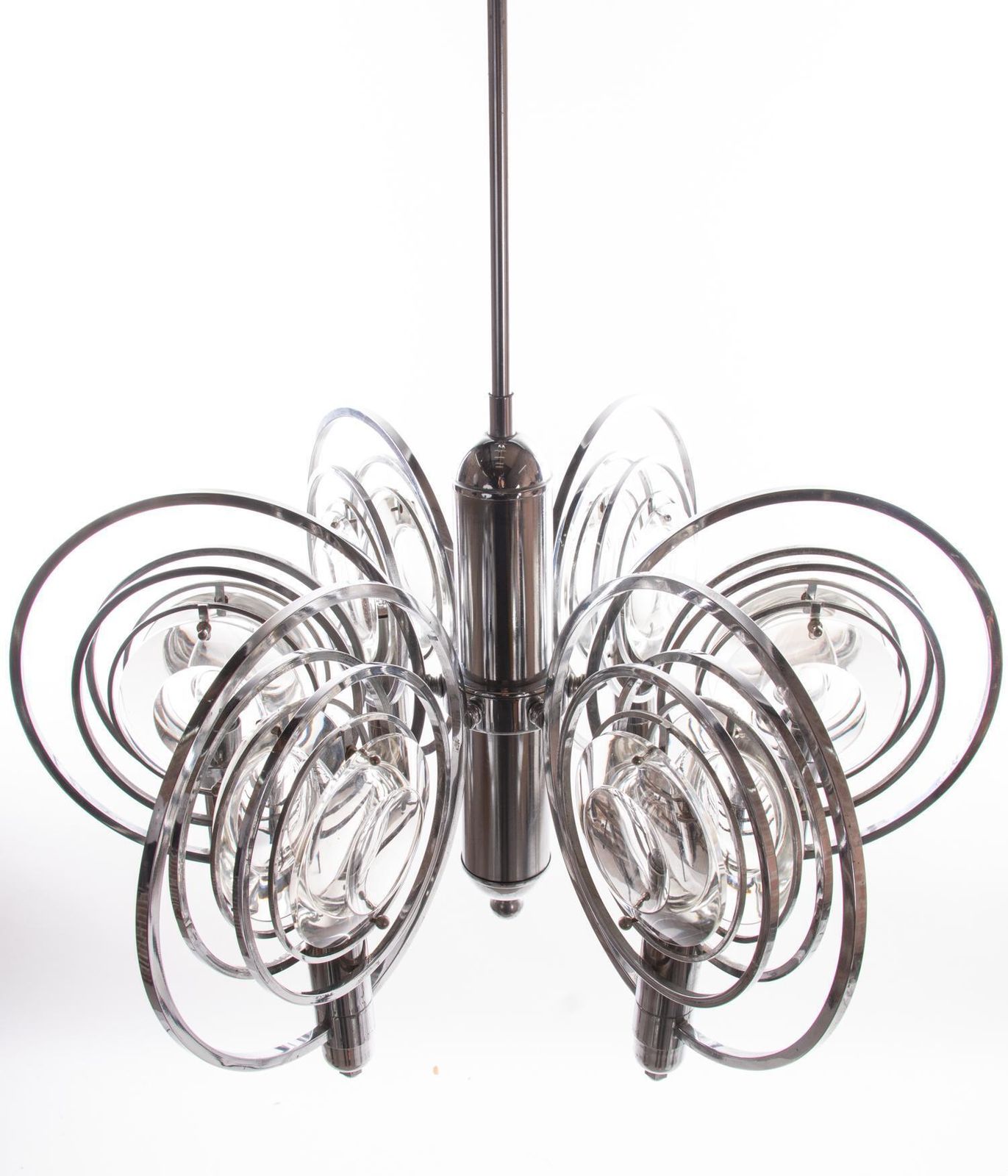 Oscar Torlasco Optical Lens Chandelier By Stilkronen, Italy, 1970s photo vinterior