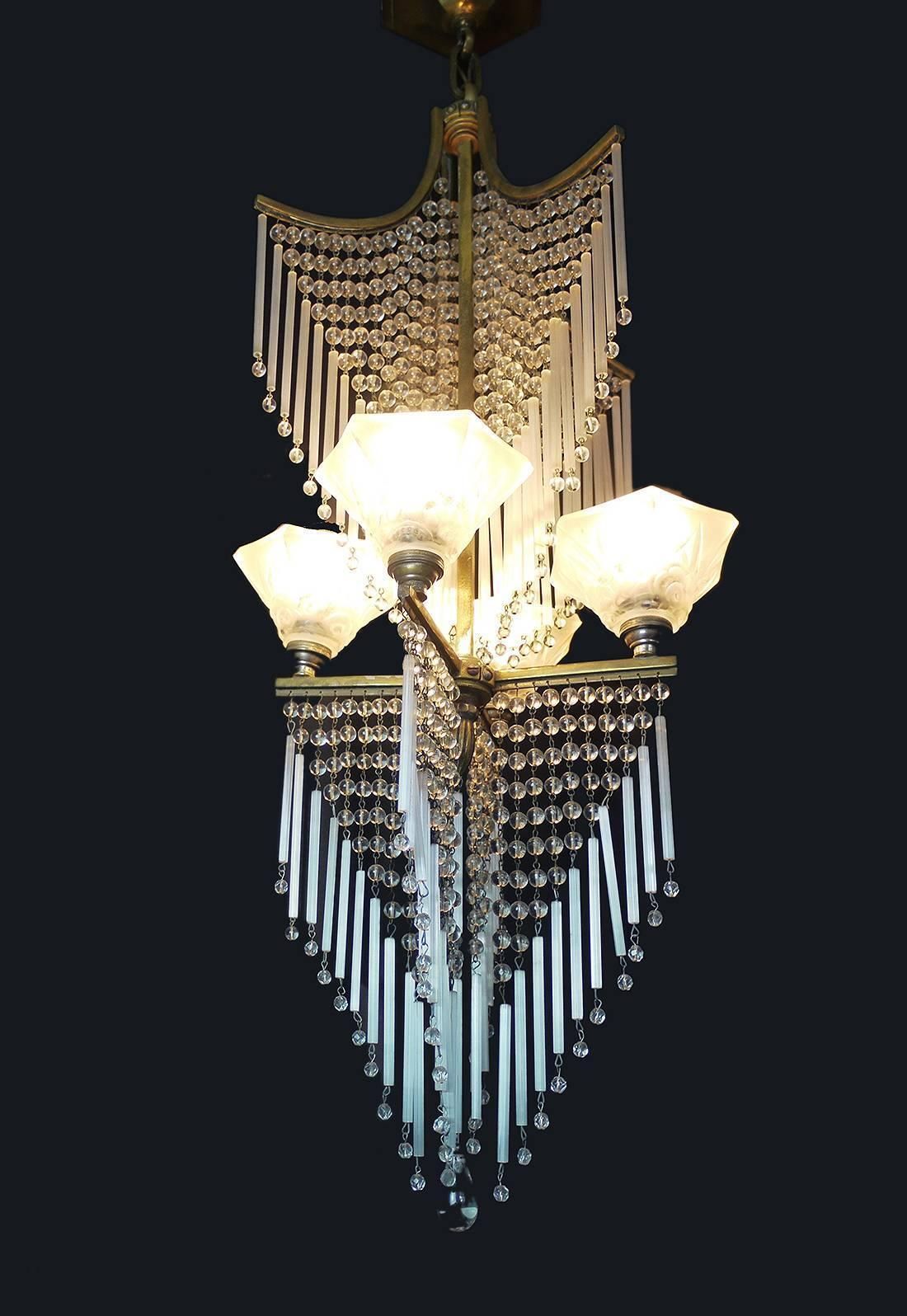 French Art Nouveau Chandelier By Lorrain / Daum photo furniture