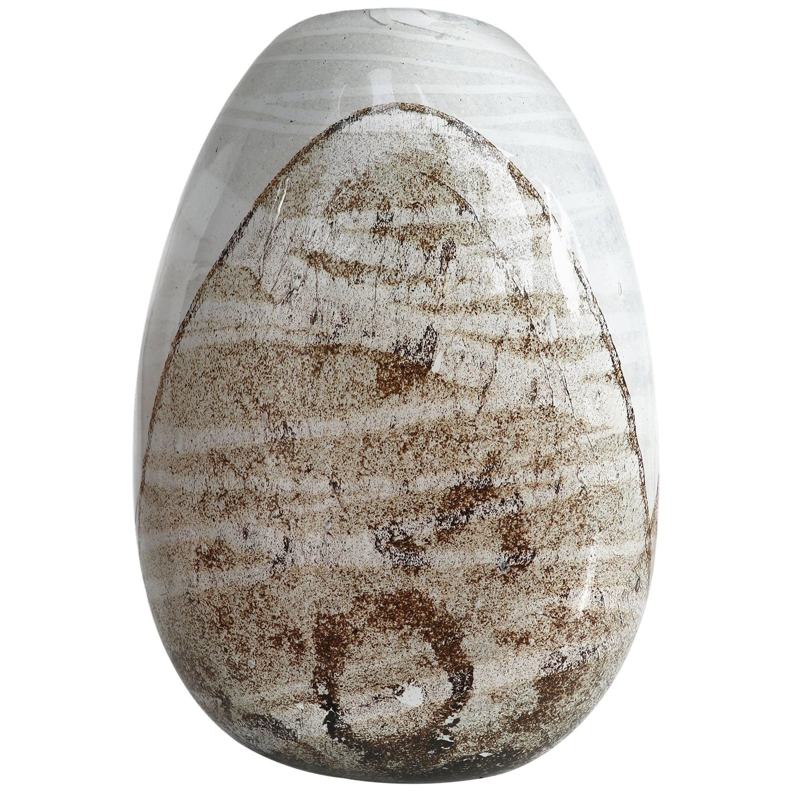 Large Ovoid Blown Glass Vase With Foil Inclusions