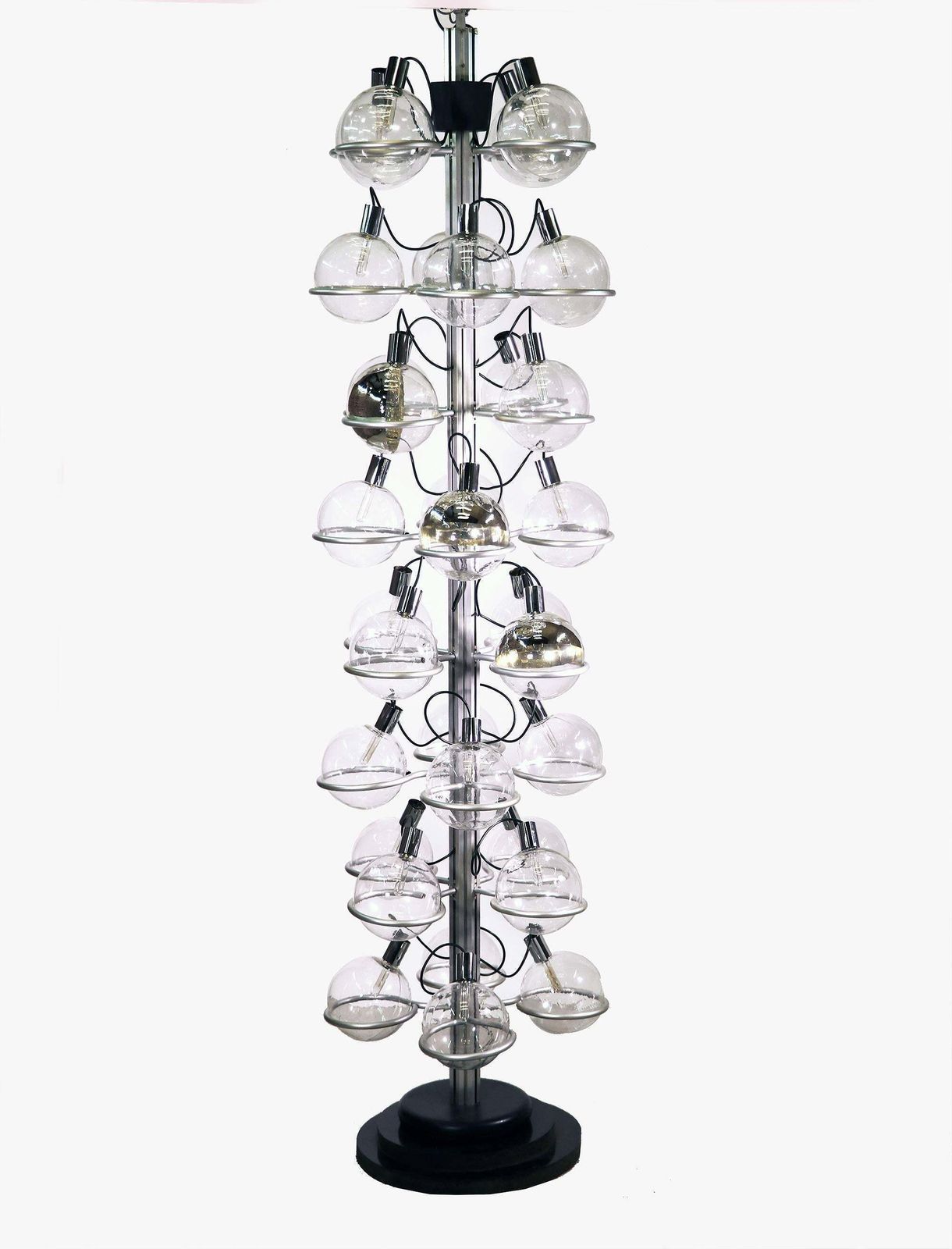 Unique Monumental 102“ Foyer Lighting Object 32 Globes By Sarfatti Attr., 1960s photo furniture