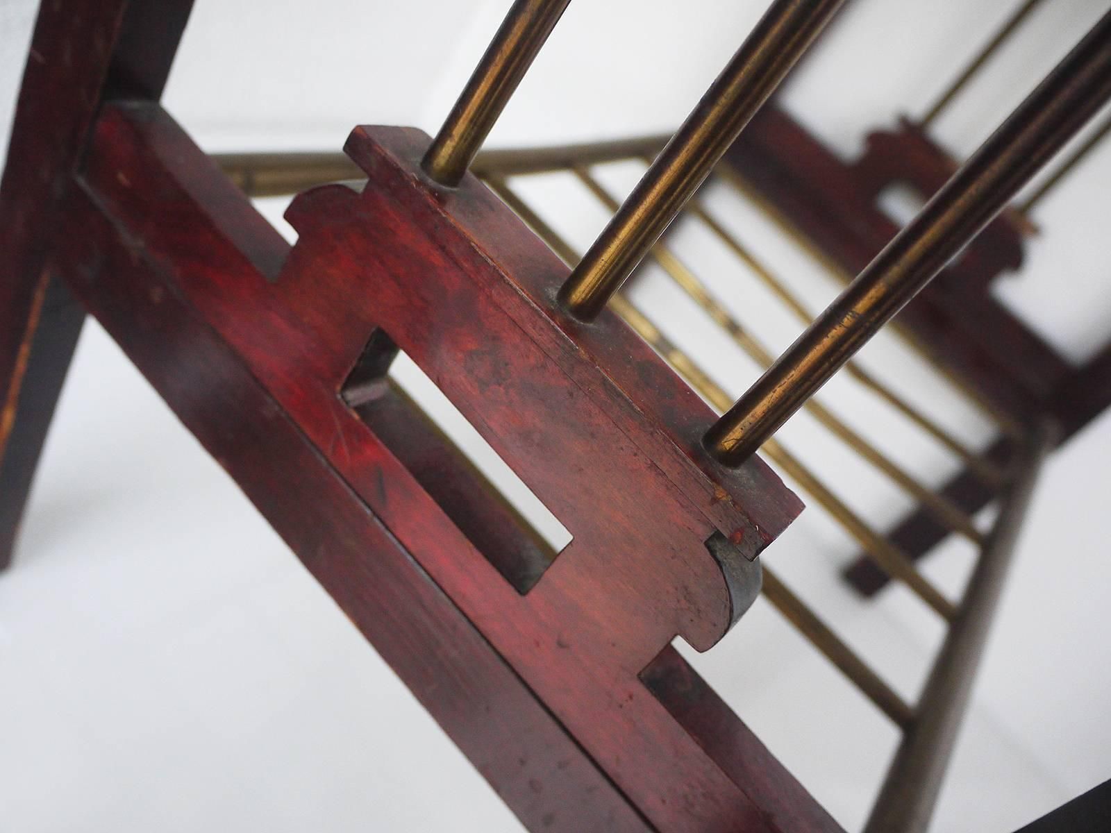 Viennese Secession Mahogany And Brass Magazine Stand, 1900 photo Home Decor