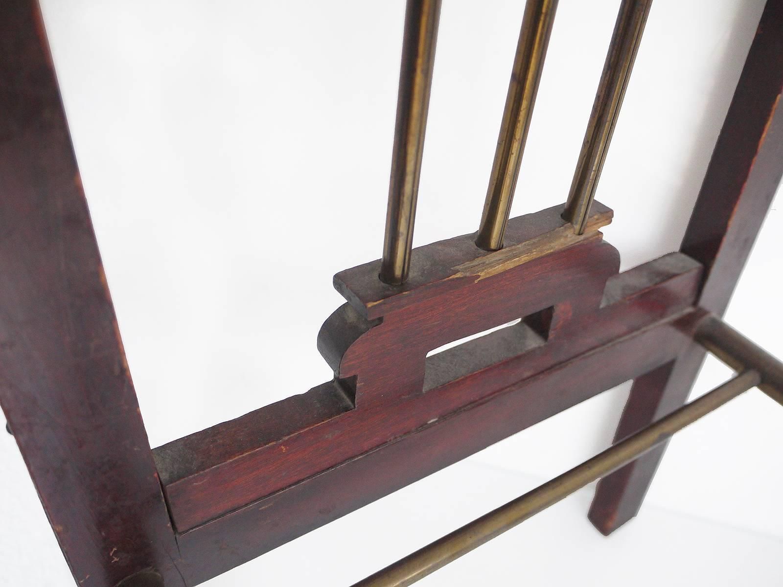 Viennese Secession Mahogany And Brass Magazine Stand, 1900 photo buy