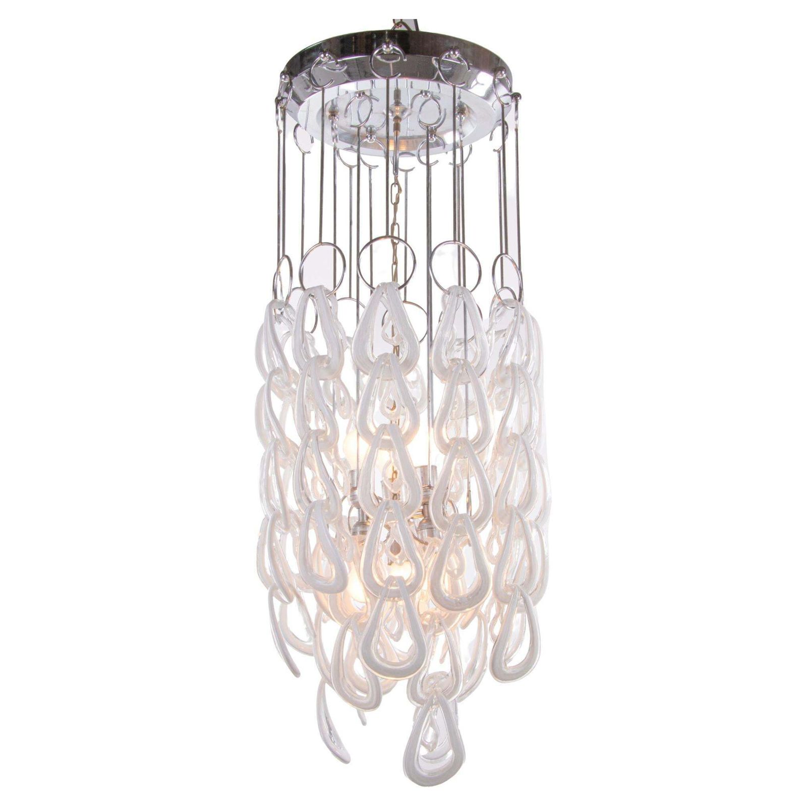 Cascading 44" Giogali Chandelier Flush Mount By Angelo Mangiarotti, Vistosi 1960