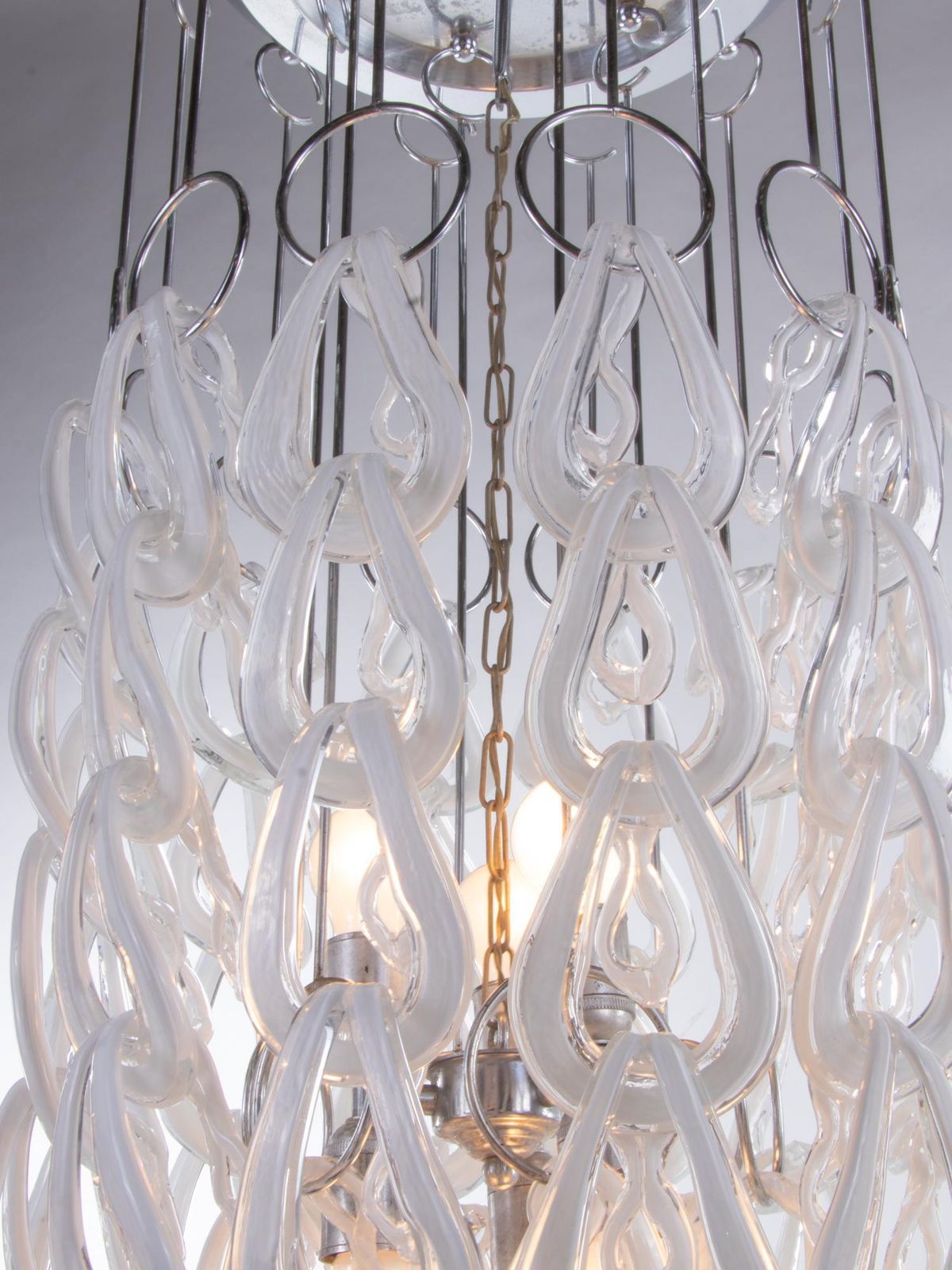 Cascading 44" Giogali Chandelier Flush Mount By Angelo Mangiarotti, Vistosi 1960 photo furniture
