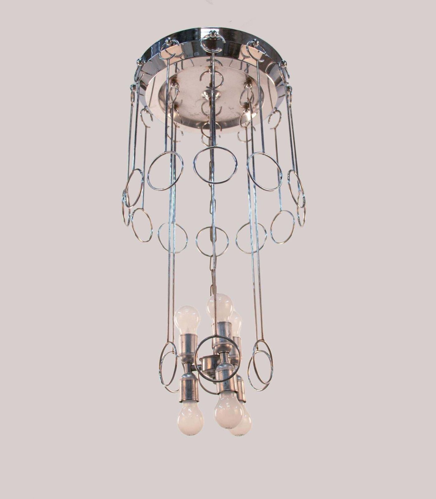 5334.0 Cascading 44" Giogali Chandelier Flush Mount By Angelo Mangiarotti, Vistosi 1960 photo