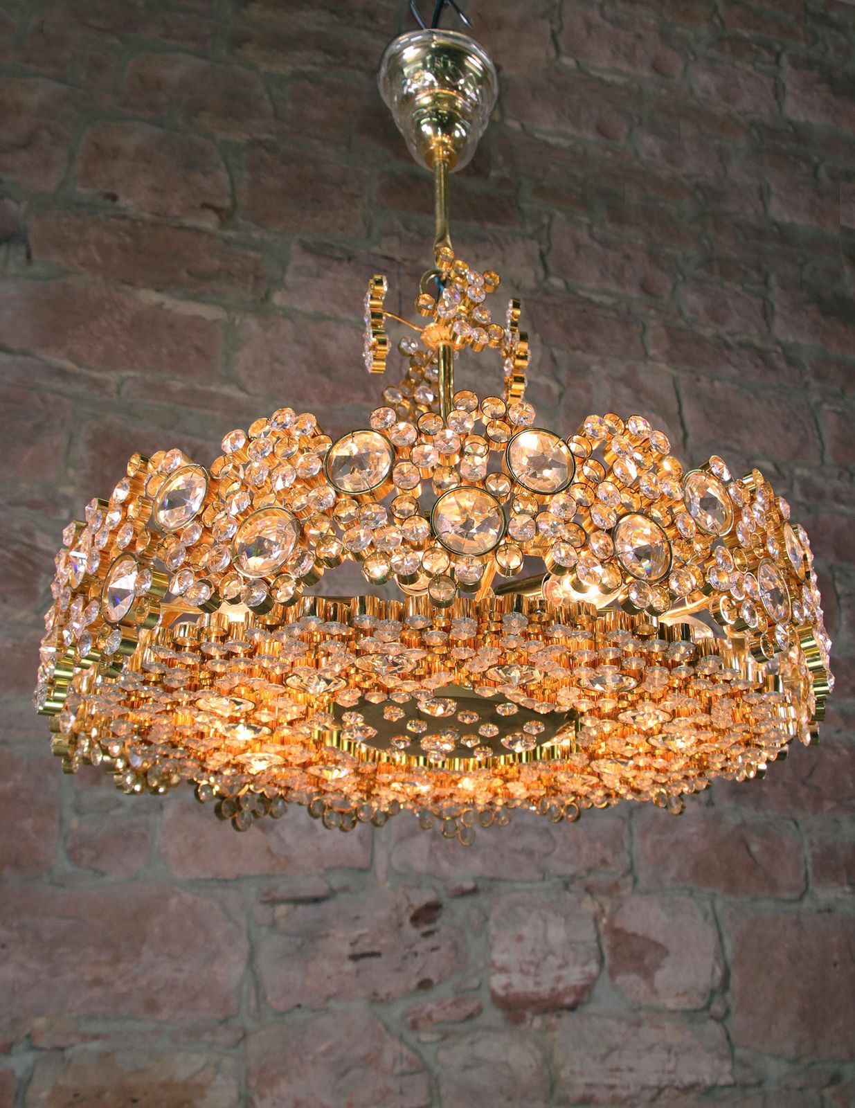 1970 Germany Palwa Bubble Chandelier Swarovski Crystal & 24k Gilt Brass photo furniture