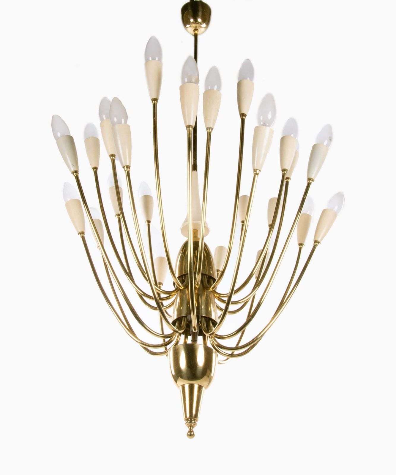 Monumental 24" Sputnik Chandelier Enamel & Brass By Kalmar, Austria 1950 photo furniture