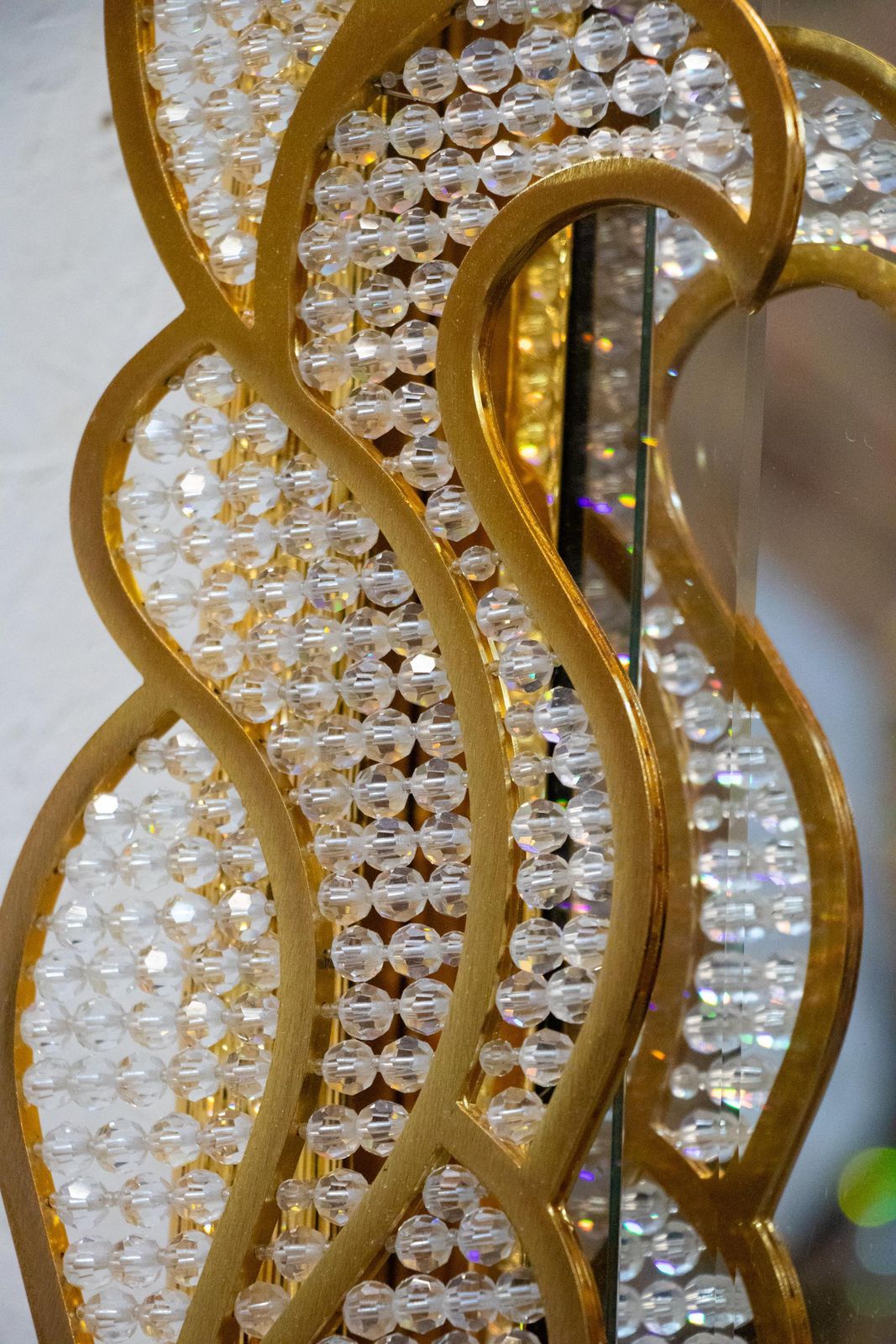 photo for sale Majestic 38" Gilded Backlit Mirror Swarovski Crystals By Kurt Faustig, Munich