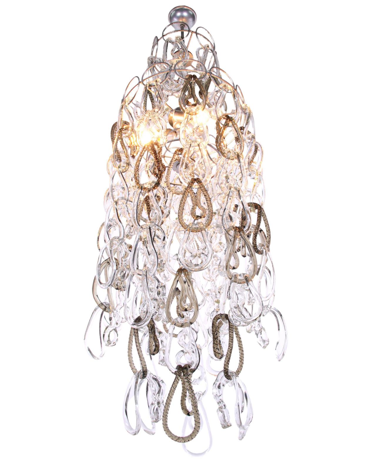 Lighting Cascading 51" Giogali Amber Murano Chandelier, Angelo Mangiarotti, Vistosi 1960s photo