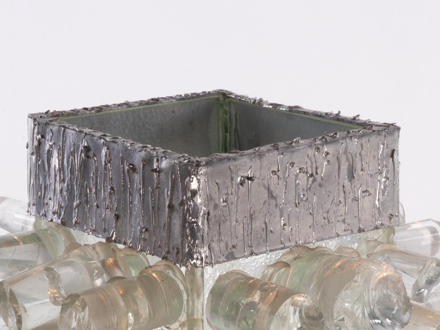 Unique Brutalist 18" Murano Glass Table Lamp In The Manner Of Poliarte 1960 photo Lighting