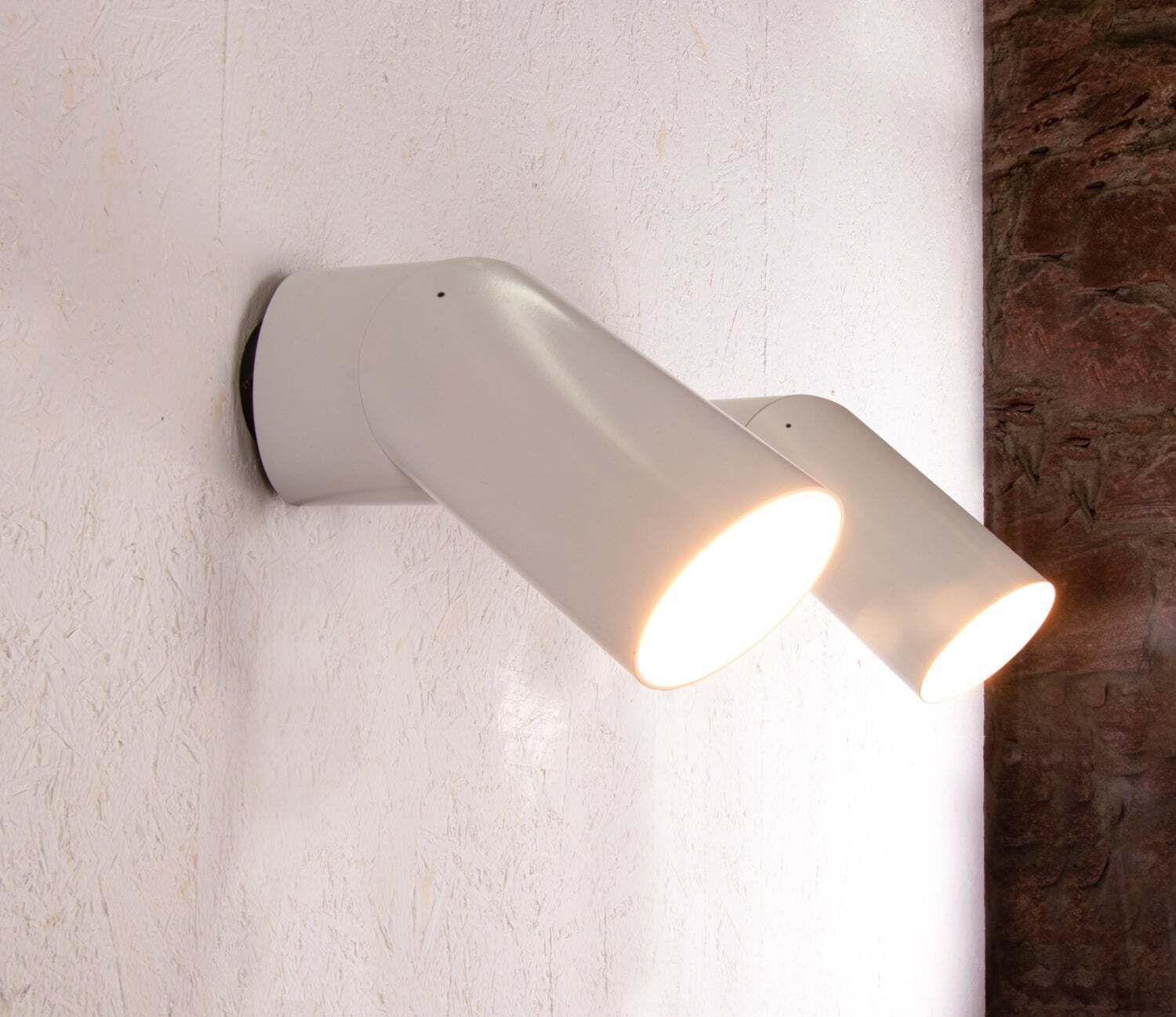 1 (Of 3) Pair Of Postmodern White Spotlights By Brendel & Loewig, Berlin, 1980s photo for sale