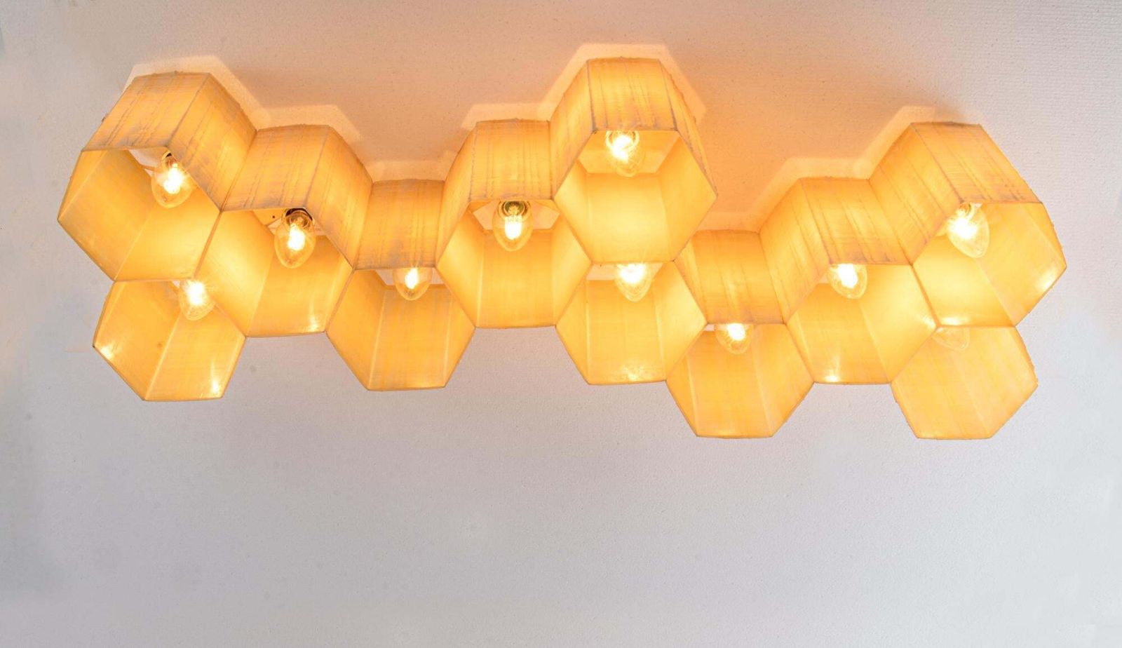 1950 Molecular 'Honeycomb' 11 Light Flush Mount & Wall Light Fiberglass & Steel photo vinterior