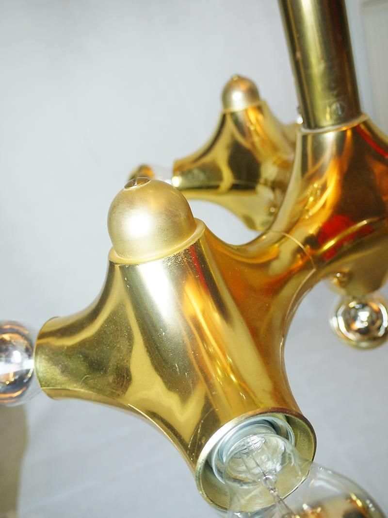 photo furniture Organic Golden 67" Space Age Foyer Lighting Object Gemini By Cosack Germany 1970